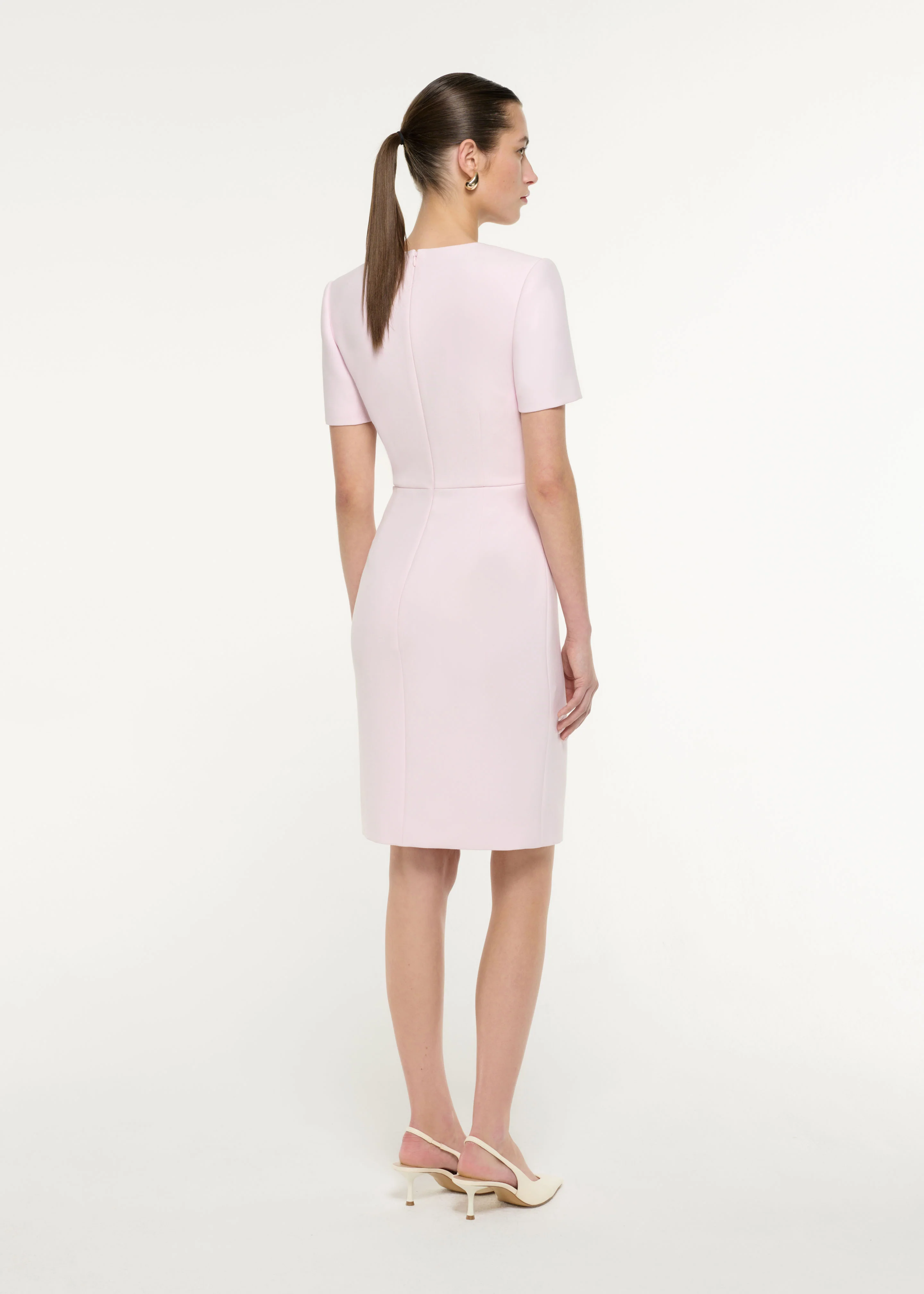 Diagonal Fold Midi Dress - Image 3