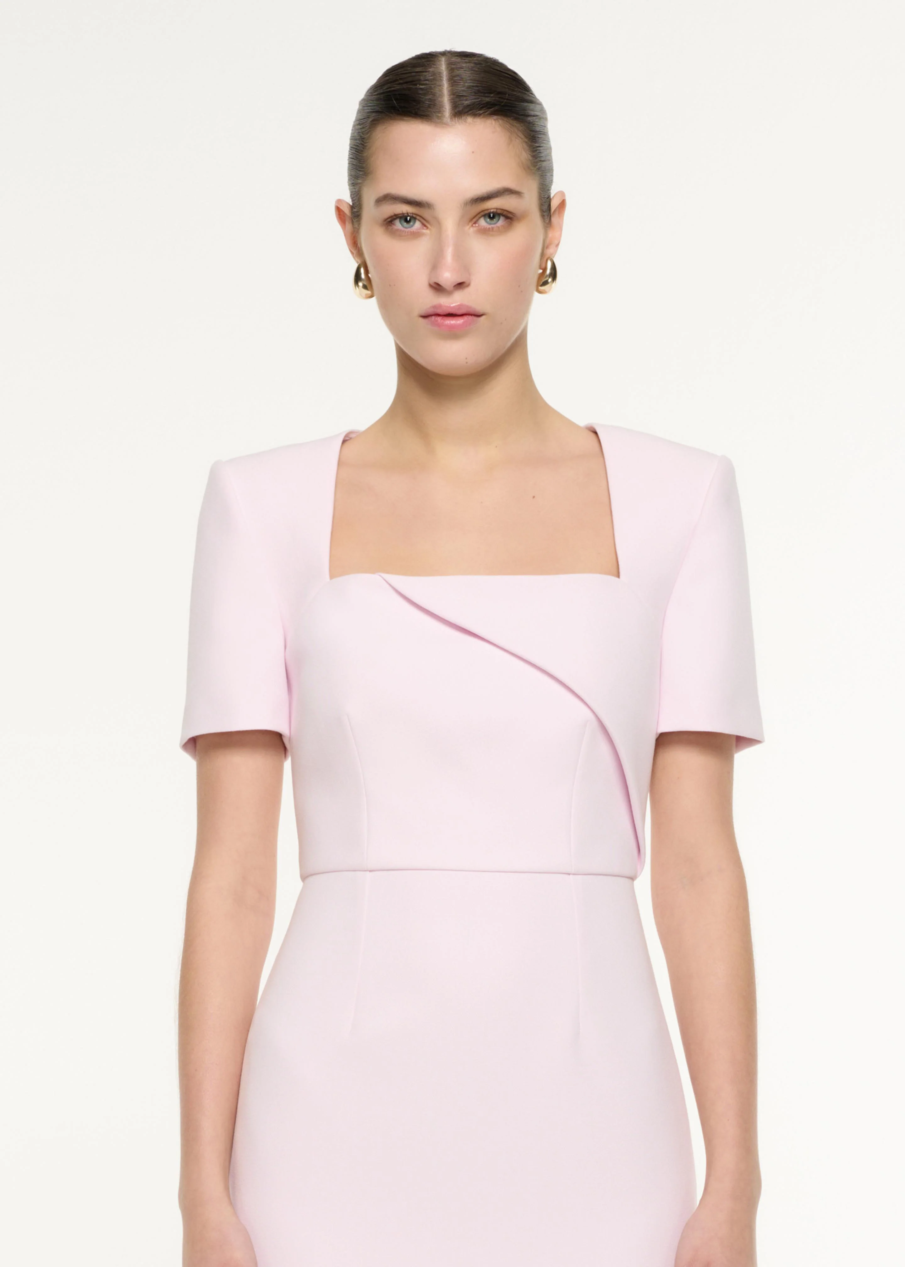 Diagonal Fold Midi Dress - Image 4