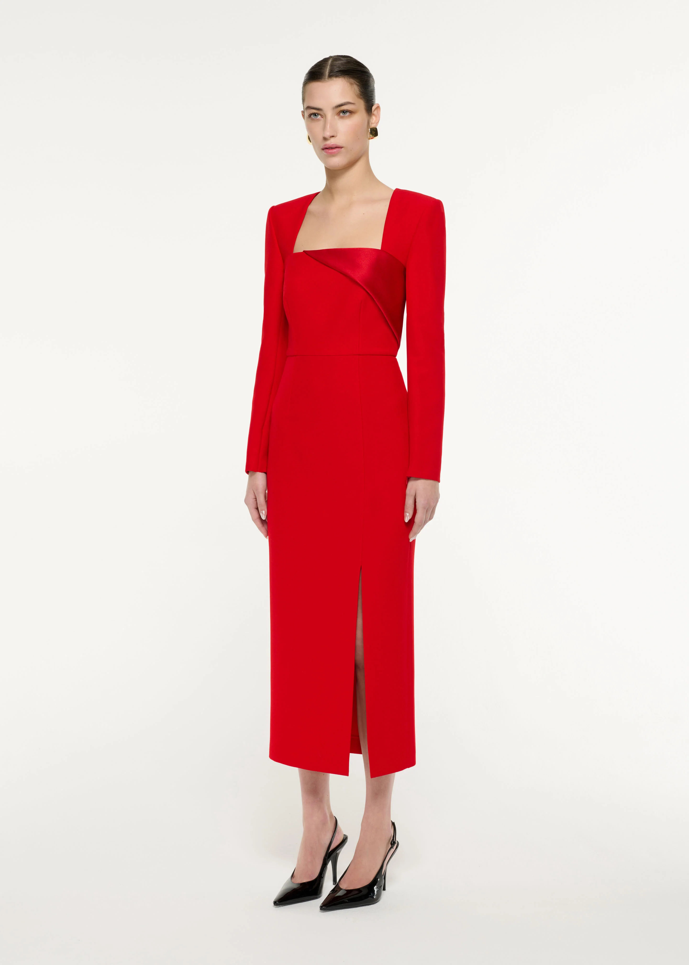 Diagonal Panel Midi Dress - Image 2