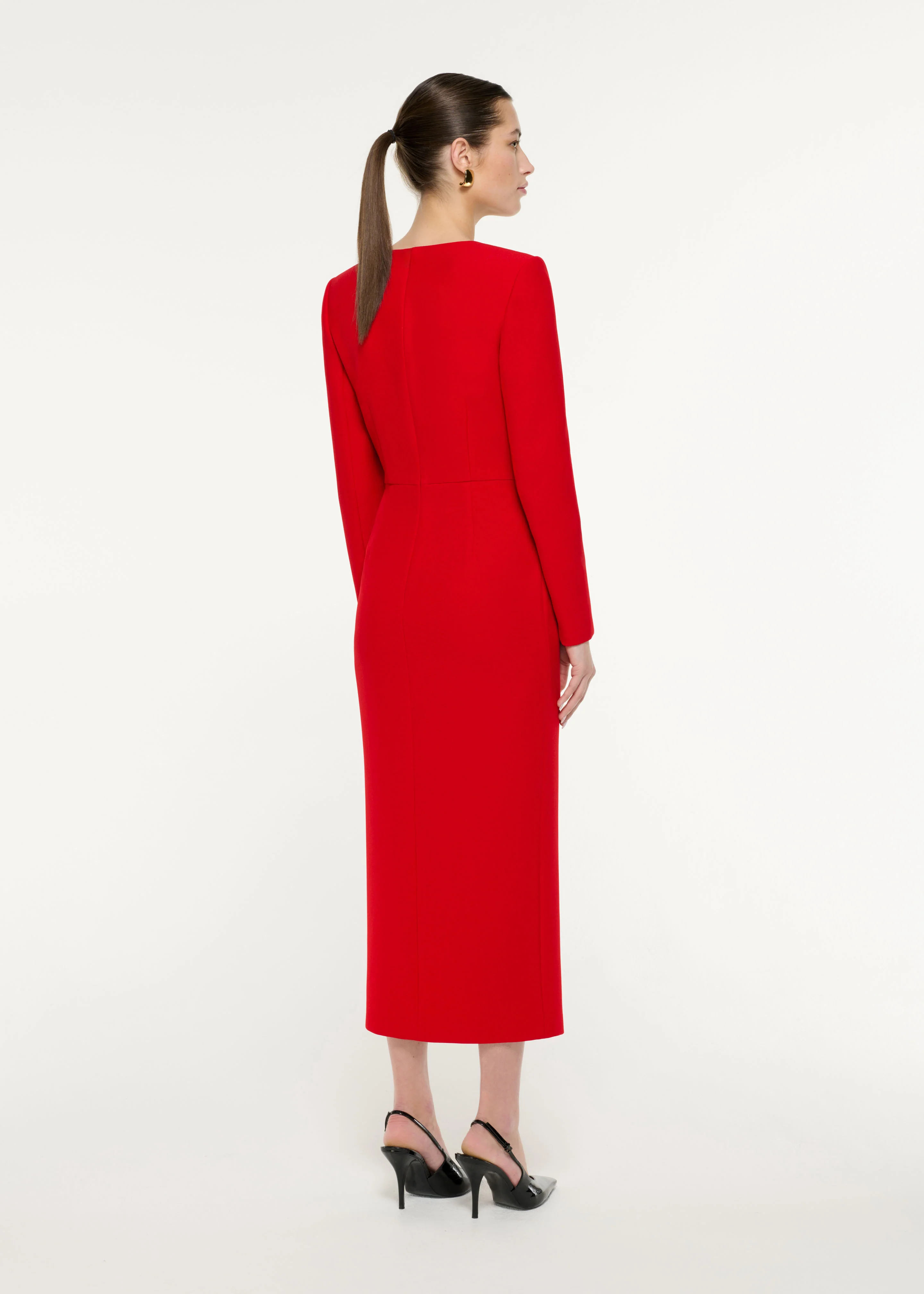 Diagonal Panel Midi Dress - Image 3