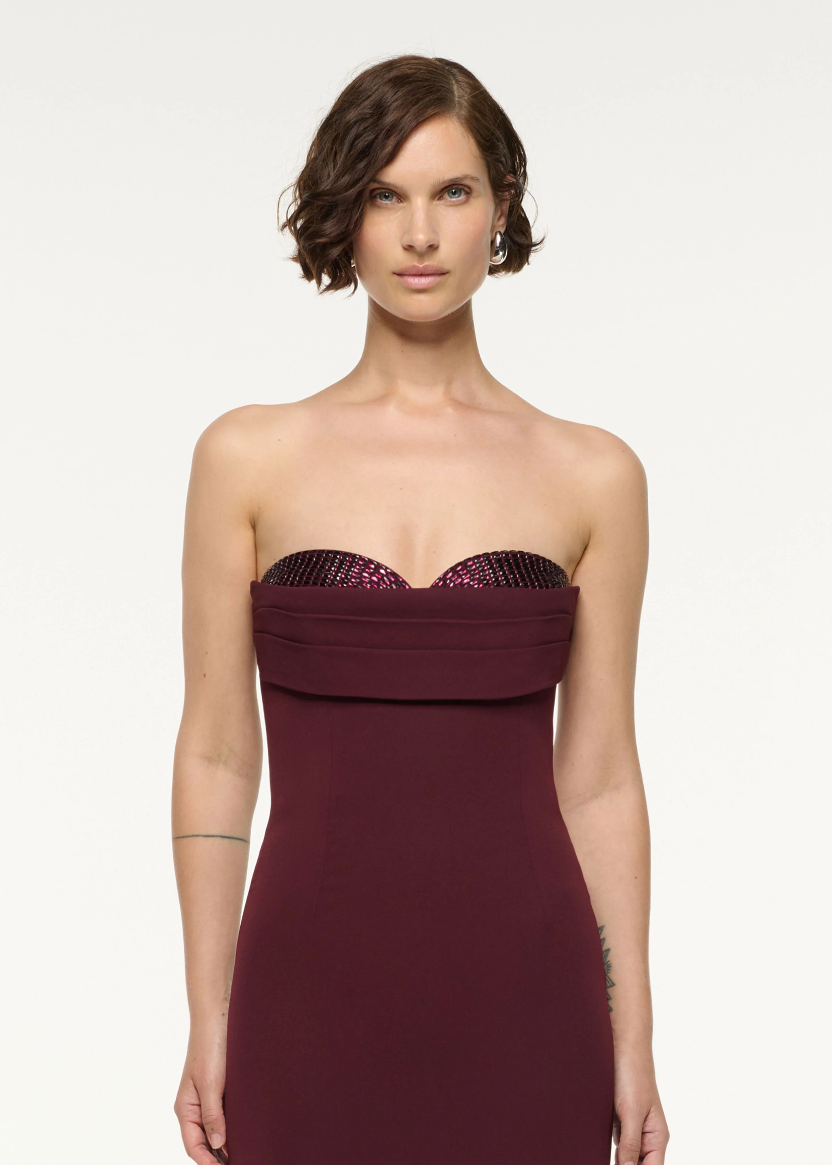 Diamante Peek-A-Boo Bust Column Gown - Image 4