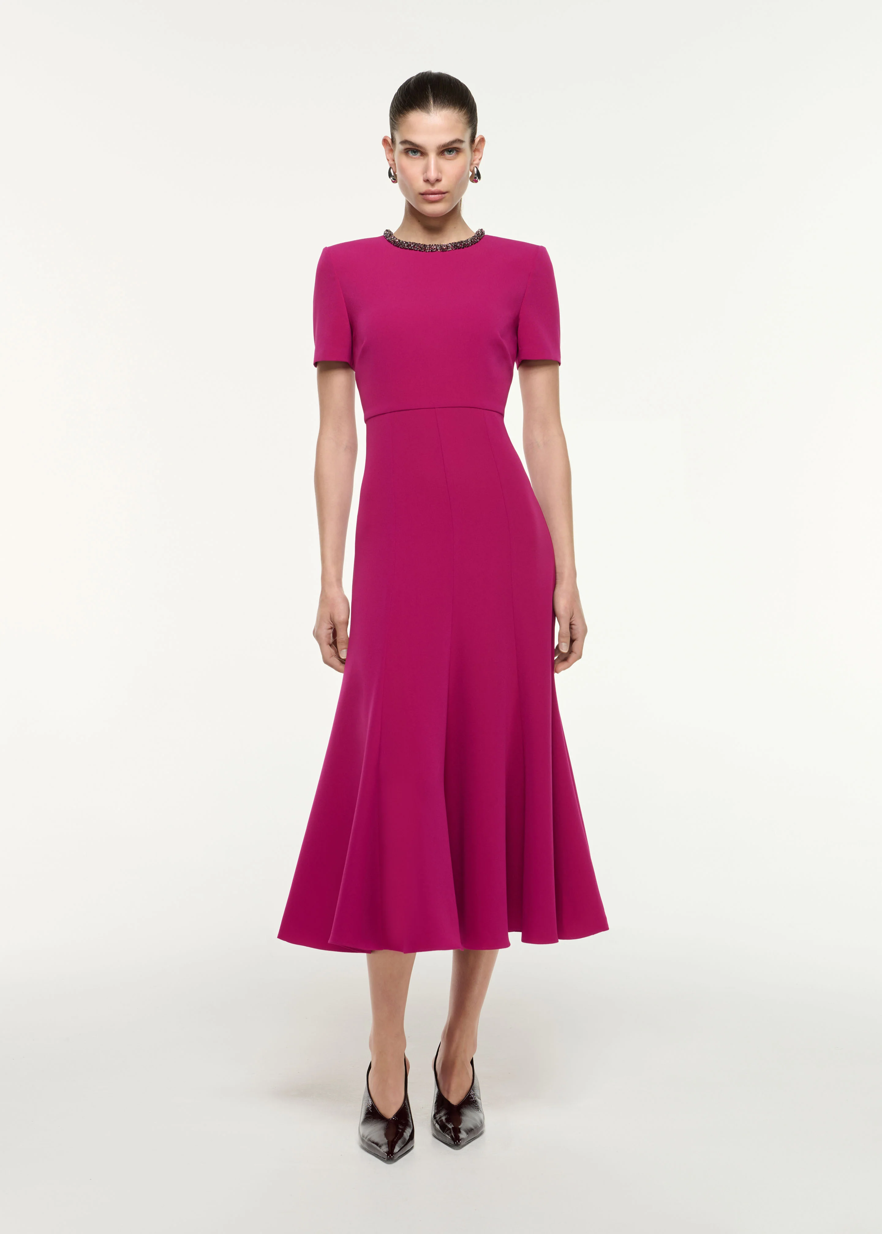 Diamante Trim  Midi Dress