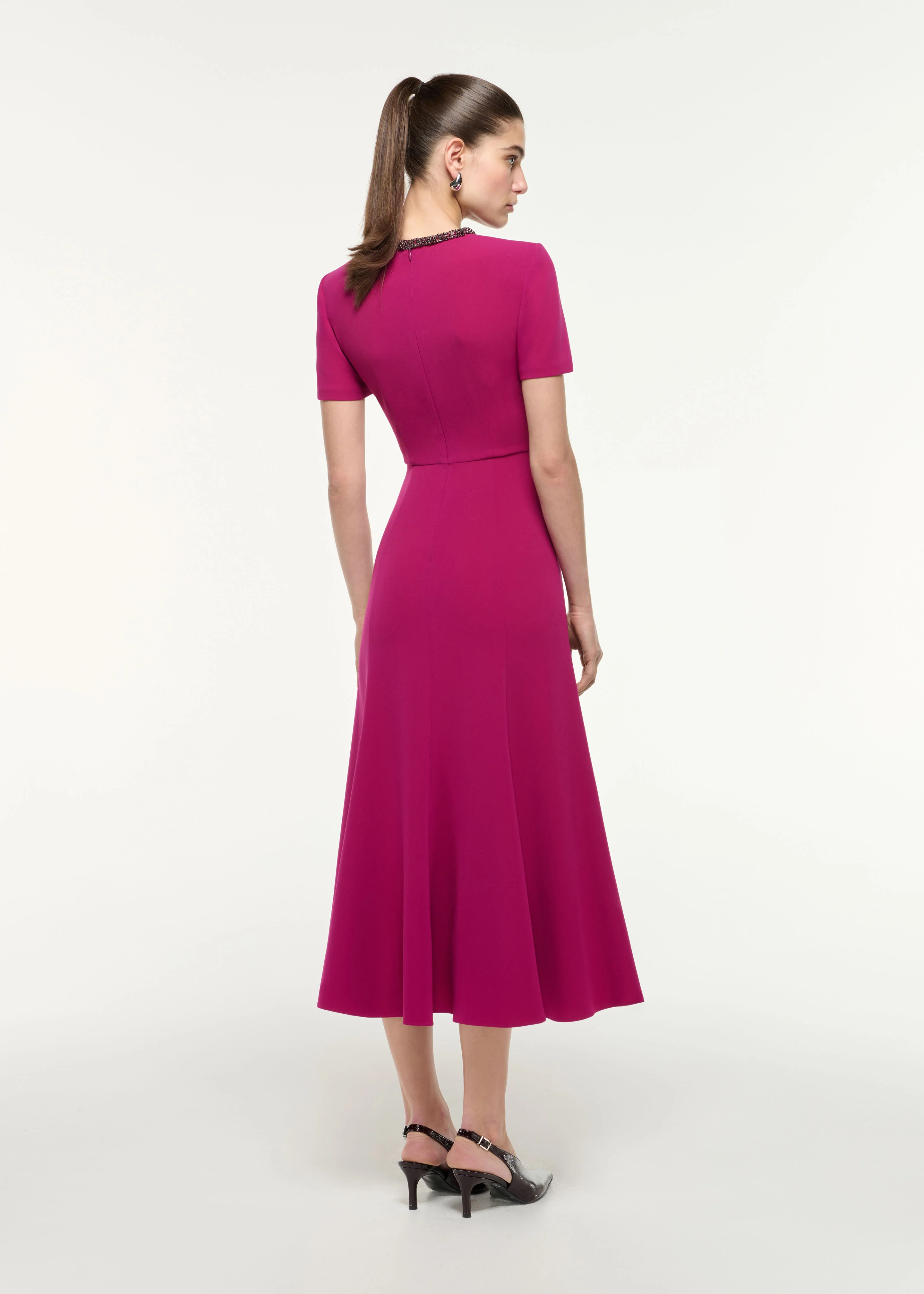 Diamante Trim  Midi Dress - Image 3