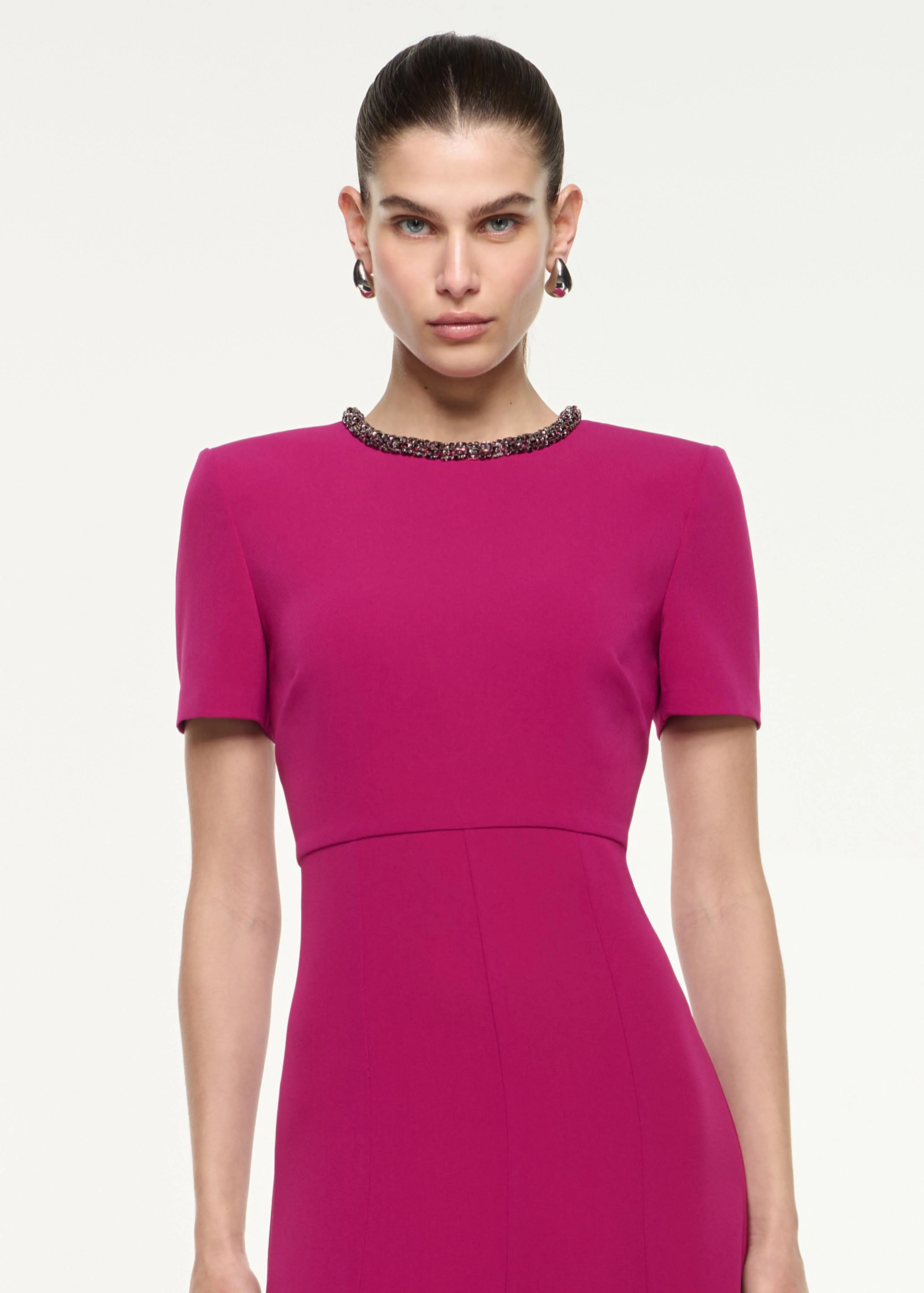 Diamante Trim  Midi Dress - Image 4
