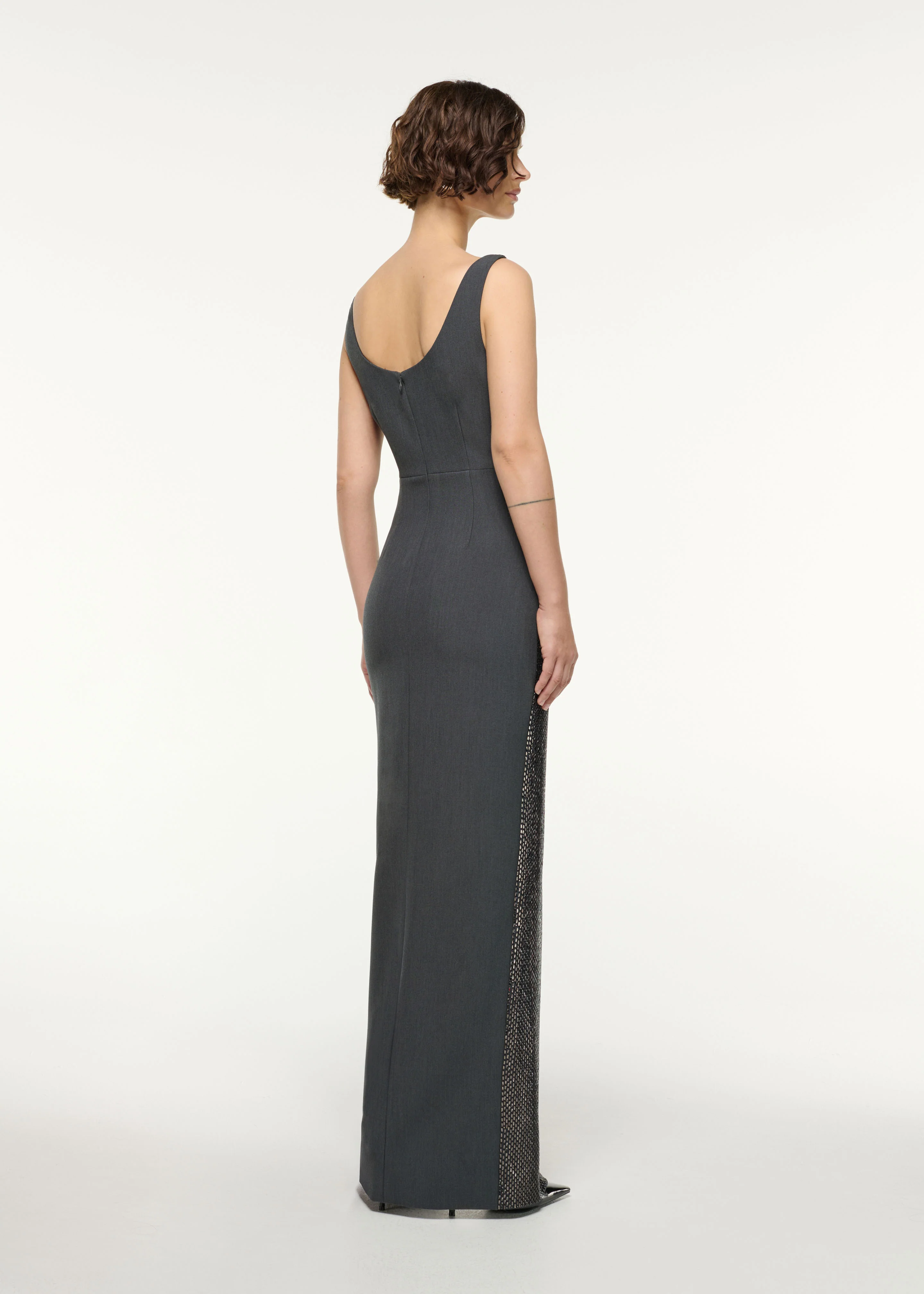 Drape Neckline Diamante Gown - Image 3