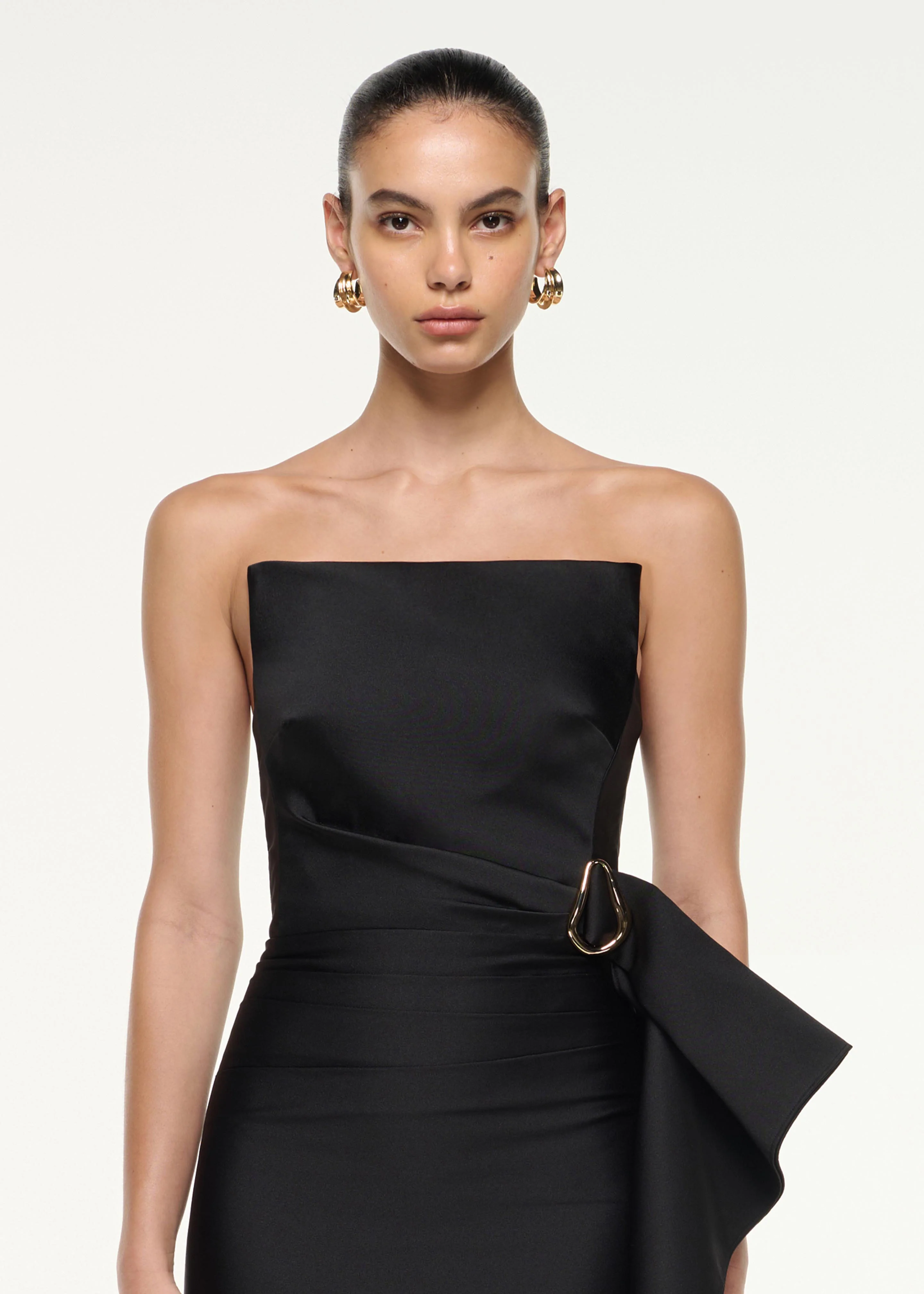 Draped Taffeta Mini Dress - Image 4