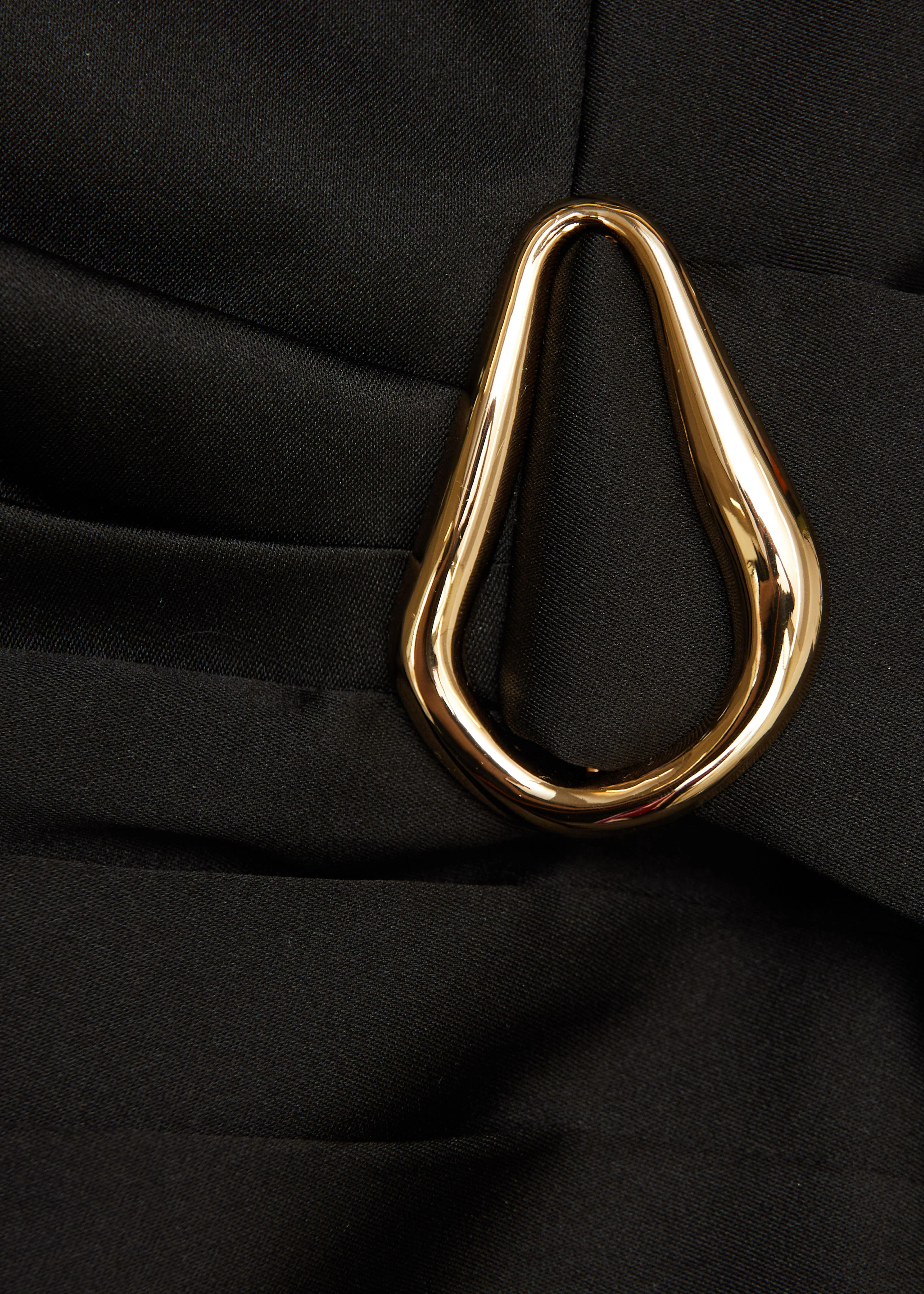 Draped Taffeta Mini Dress - Image 5