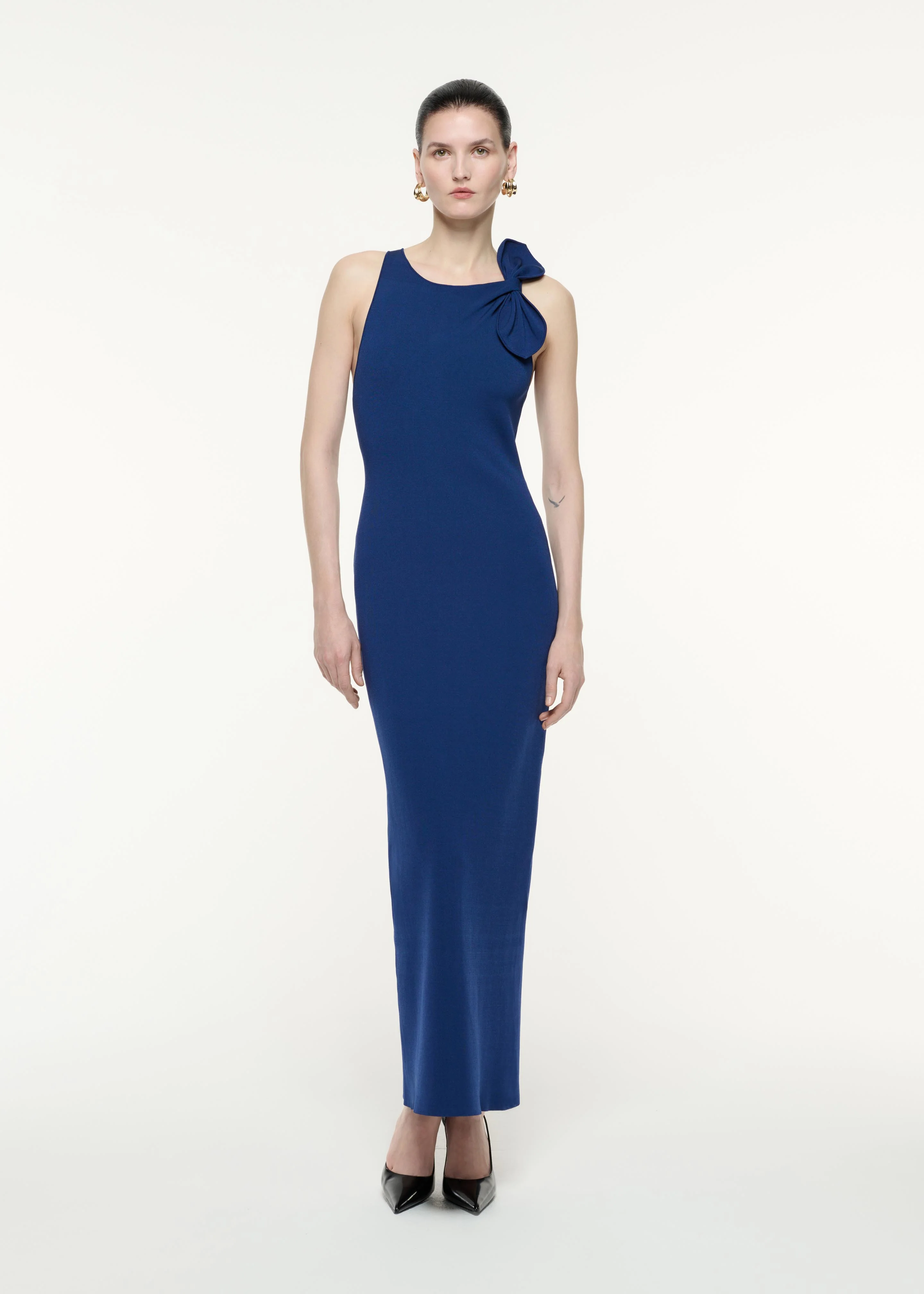 Flat Knit Bow Maxi Dress