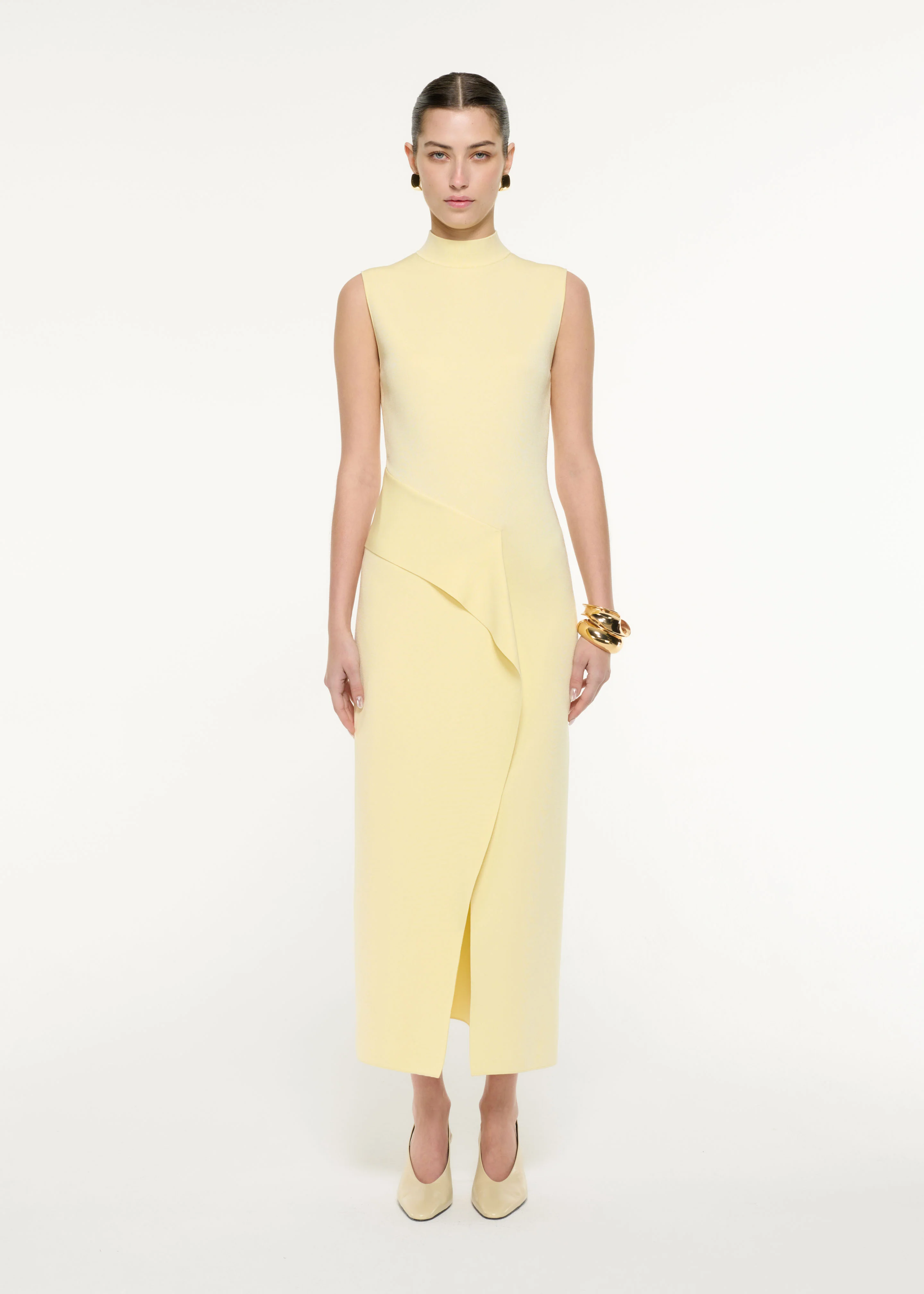 Flat Knit Drape Midi Dress