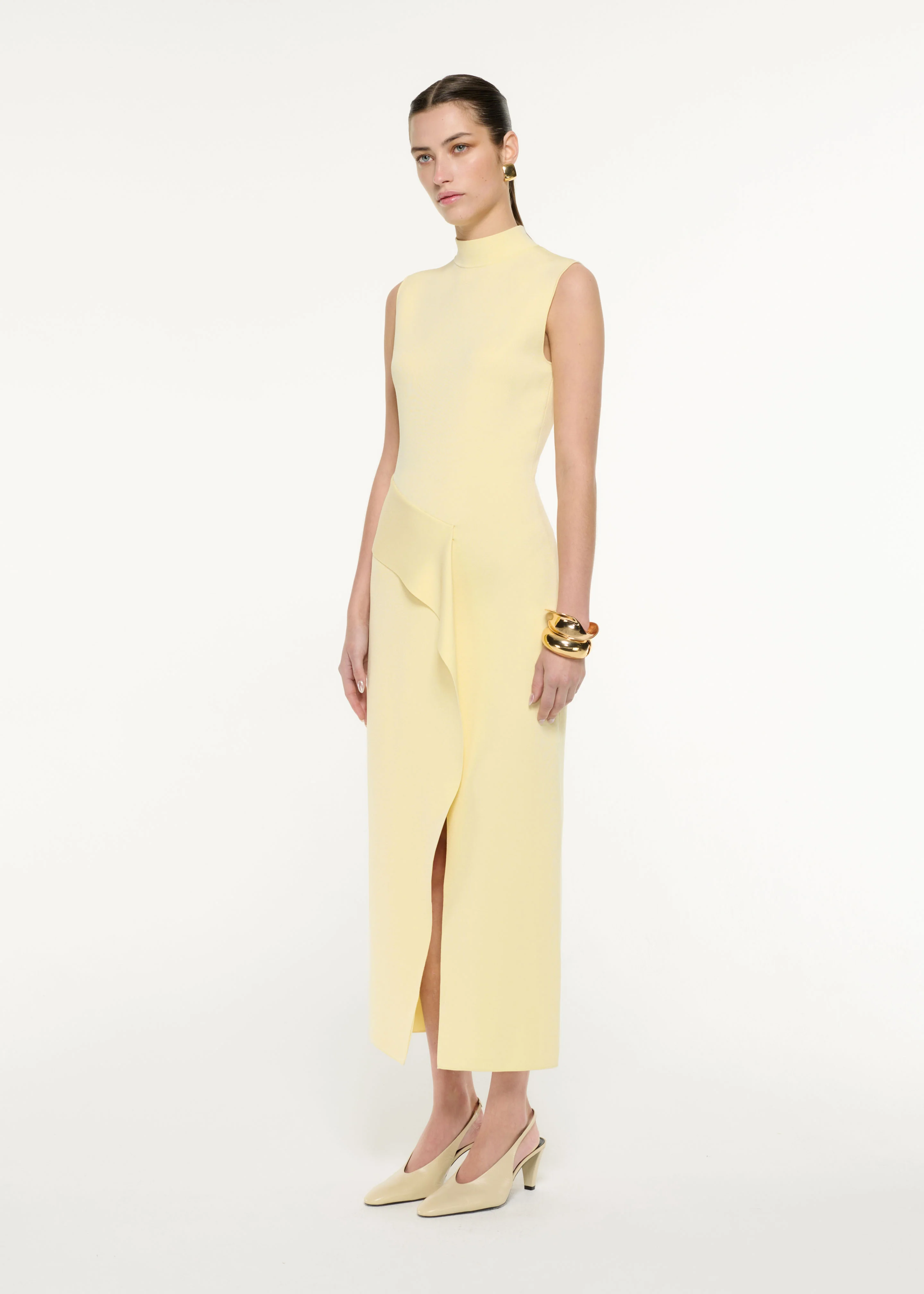 Flat Knit Drape Midi Dress - Image 2