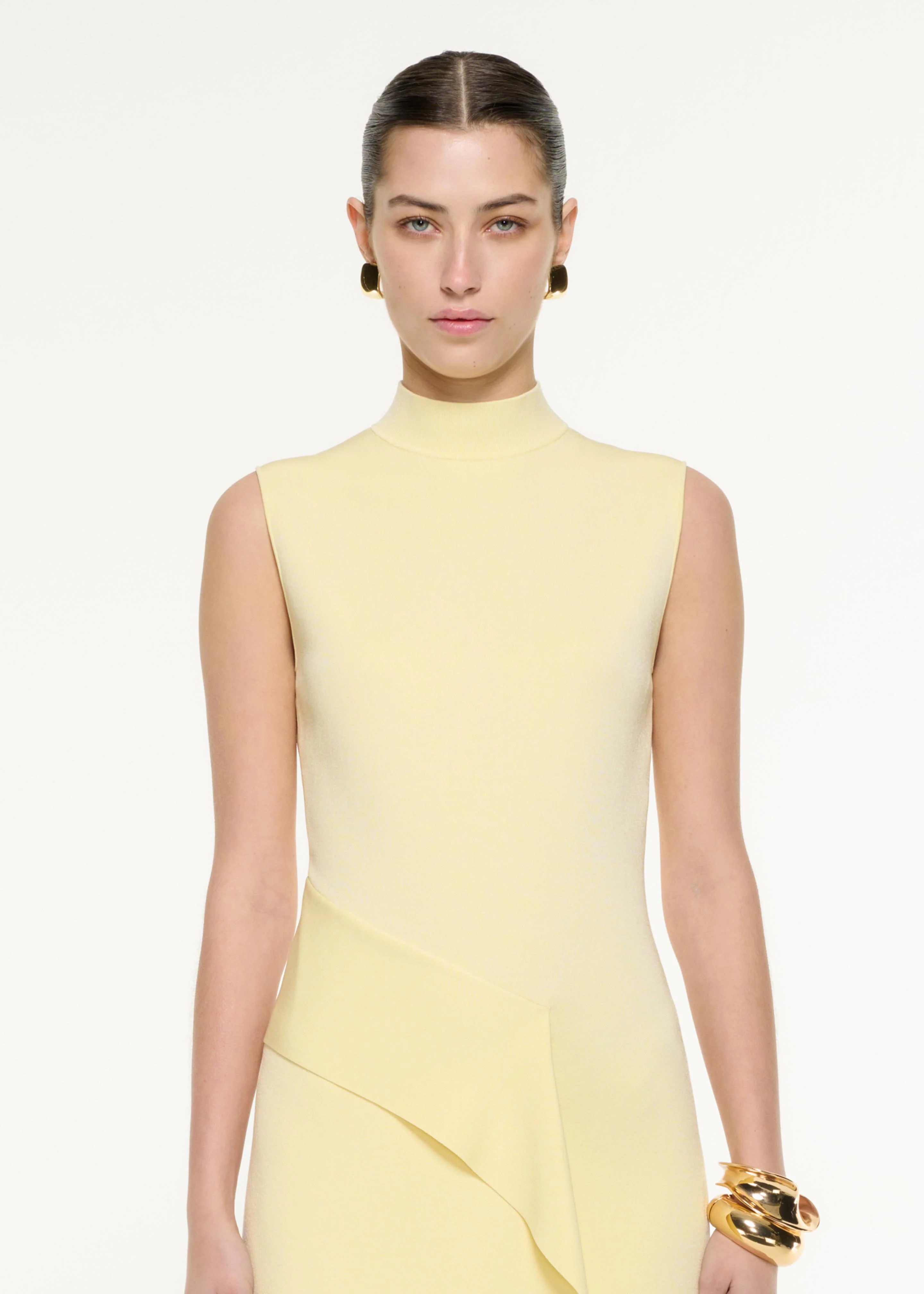 Flat Knit Drape Midi Dress - Image 4