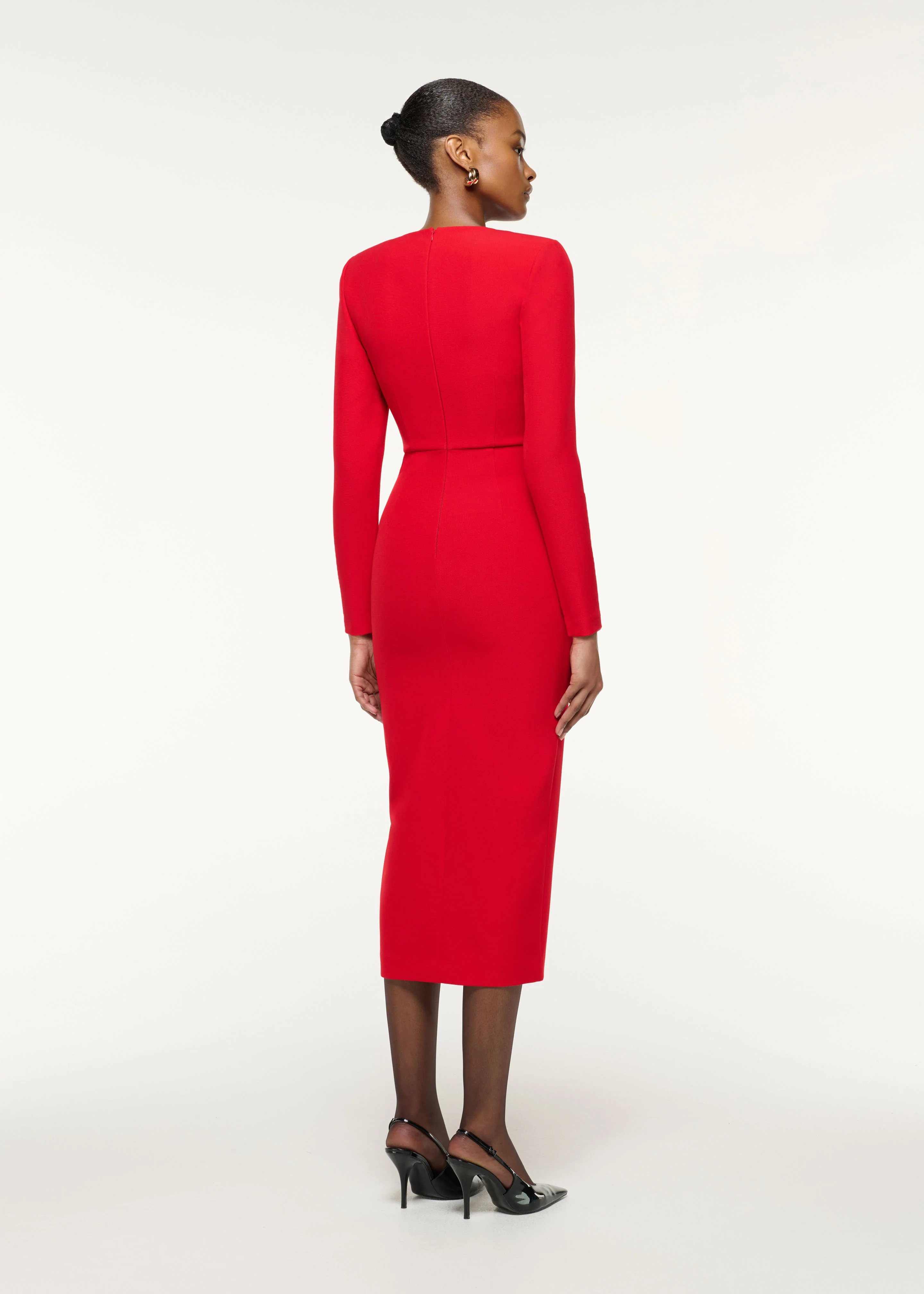 Flower Detail Cocktail Midi Dress - Image 3