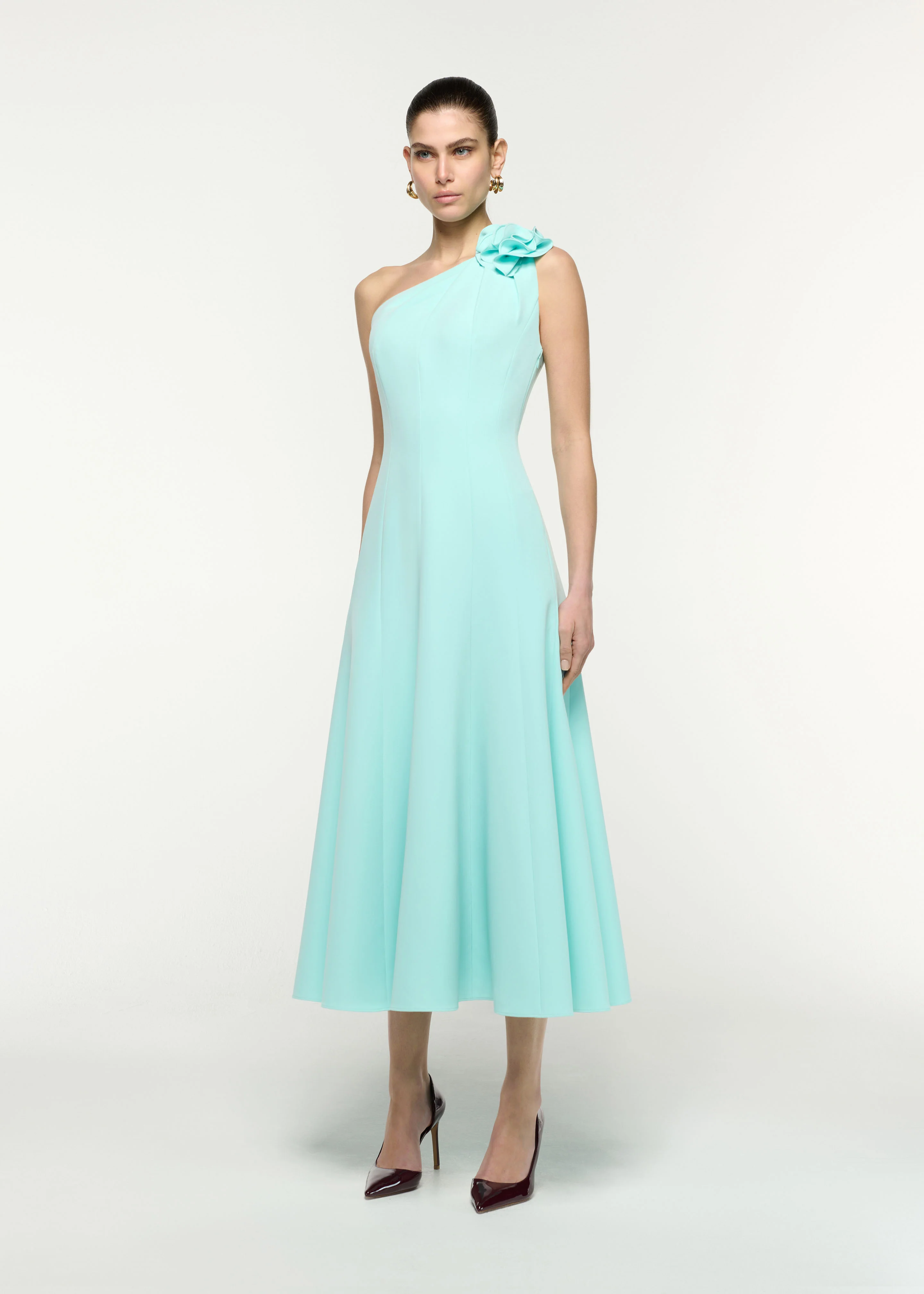Flower Detail One Shoulder Midi Dress - Image 2