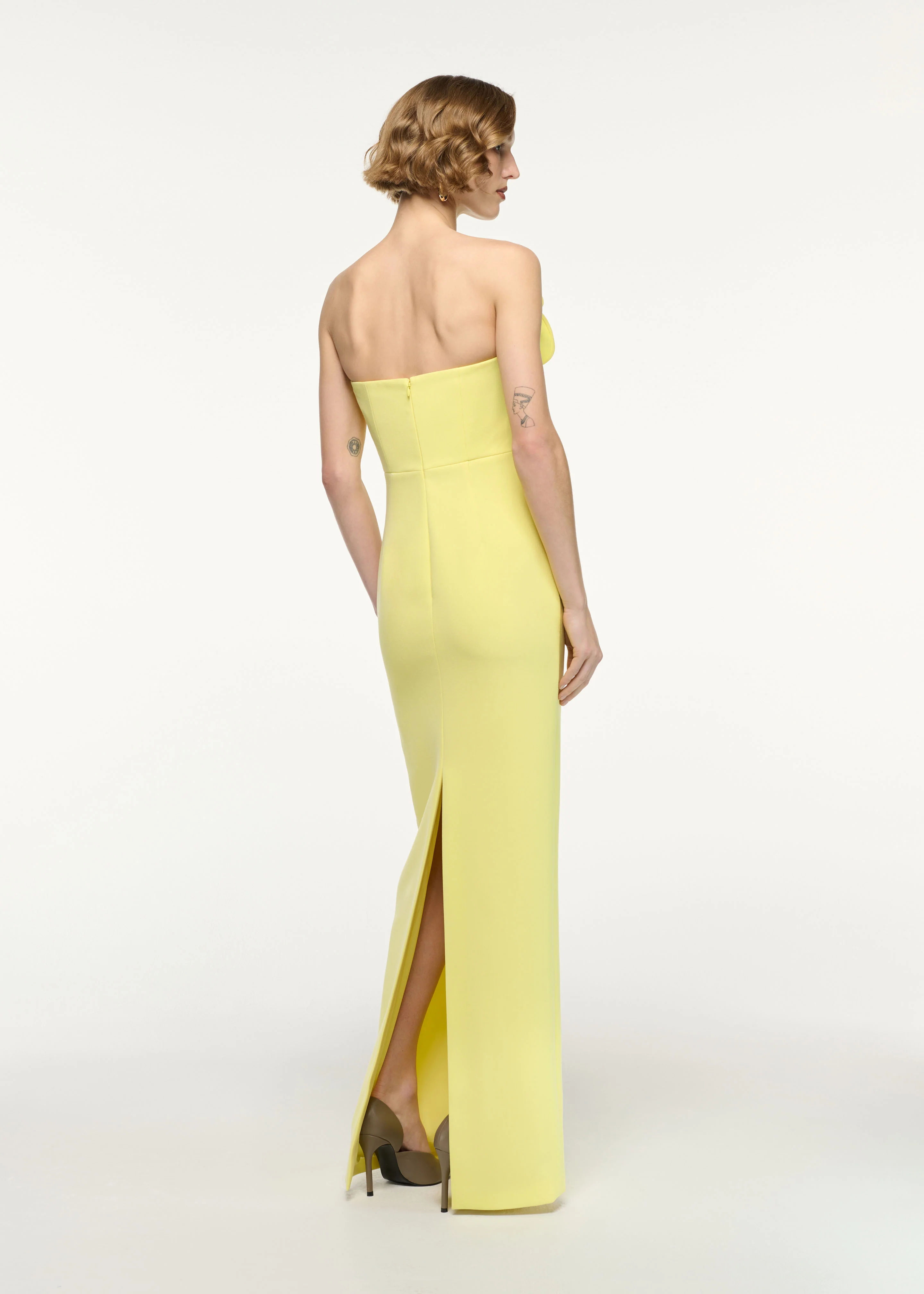 Flower Detail Strapless Gown - Image 3