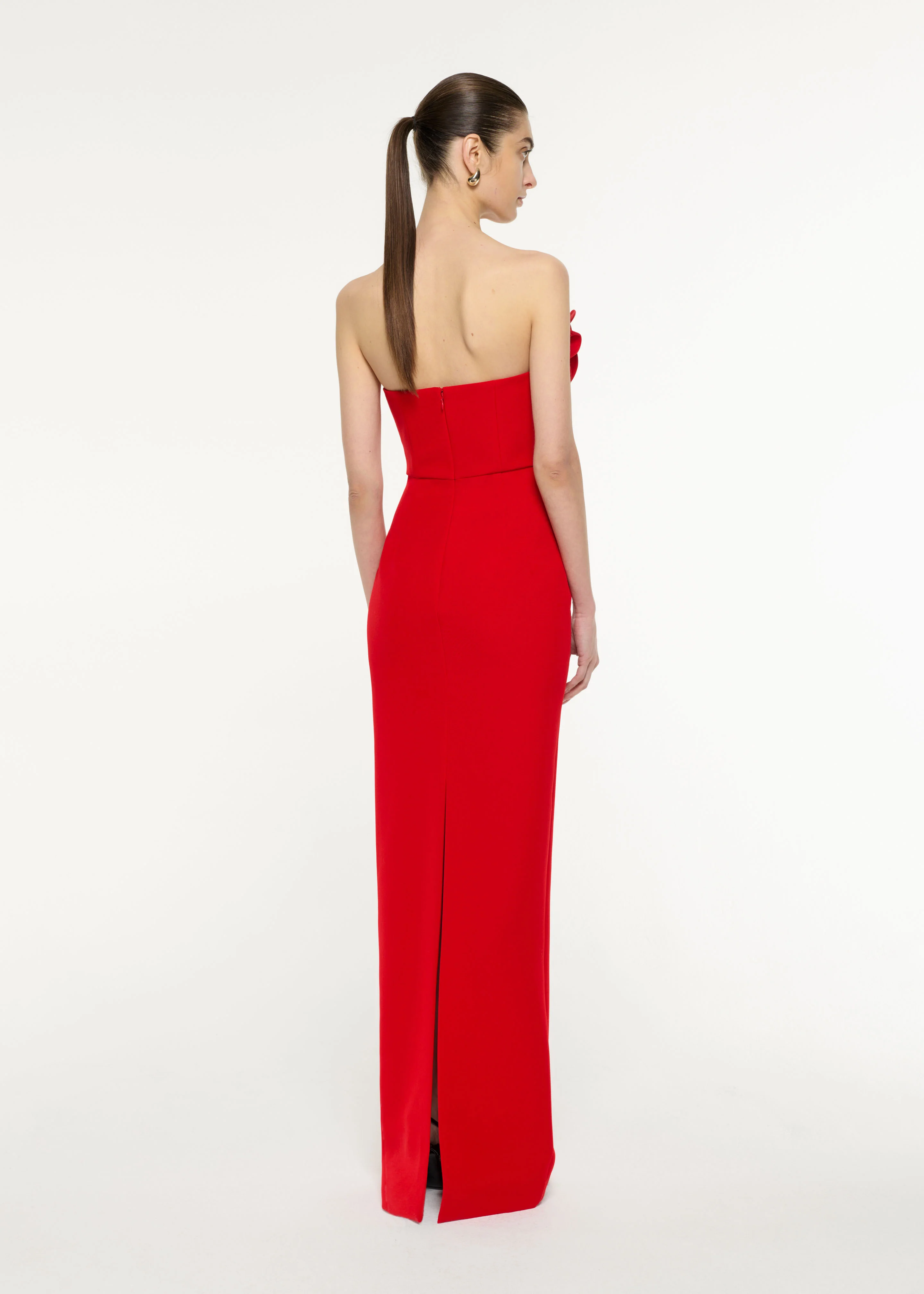 Flower Detail Strapless Gown - Image 3