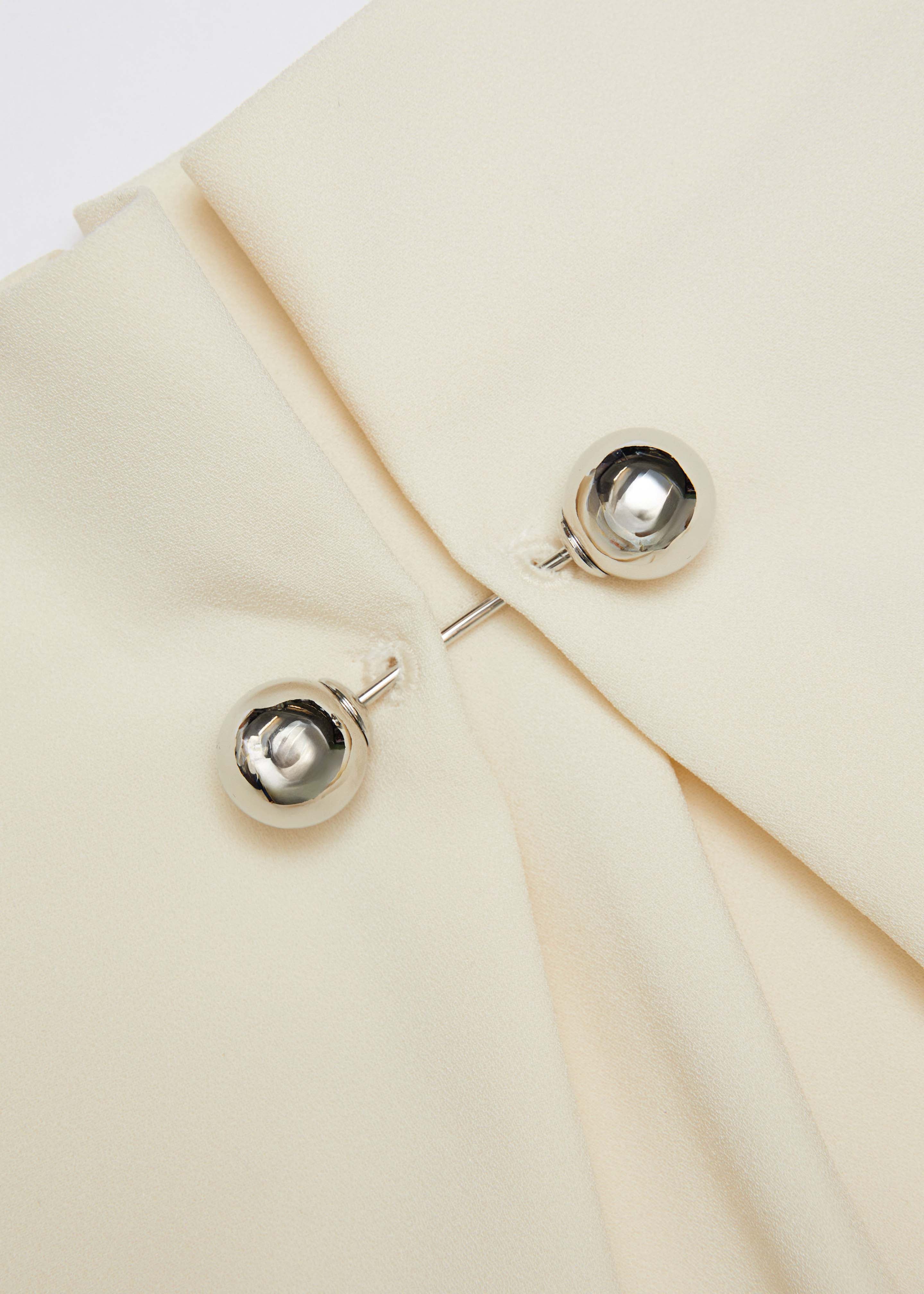 Gathered Silver Brooch Blouson Bodysuit - Image 6