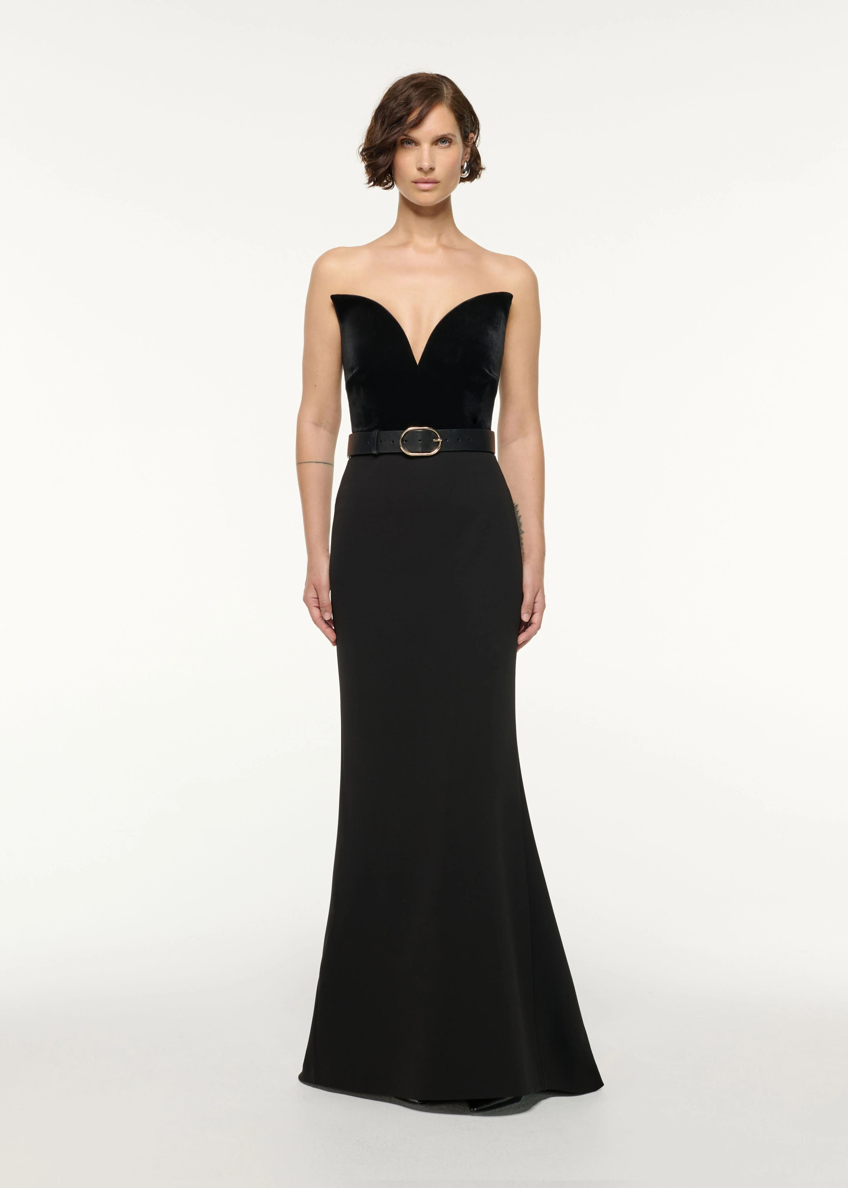 Heavy Cady Train Maxi Skirt