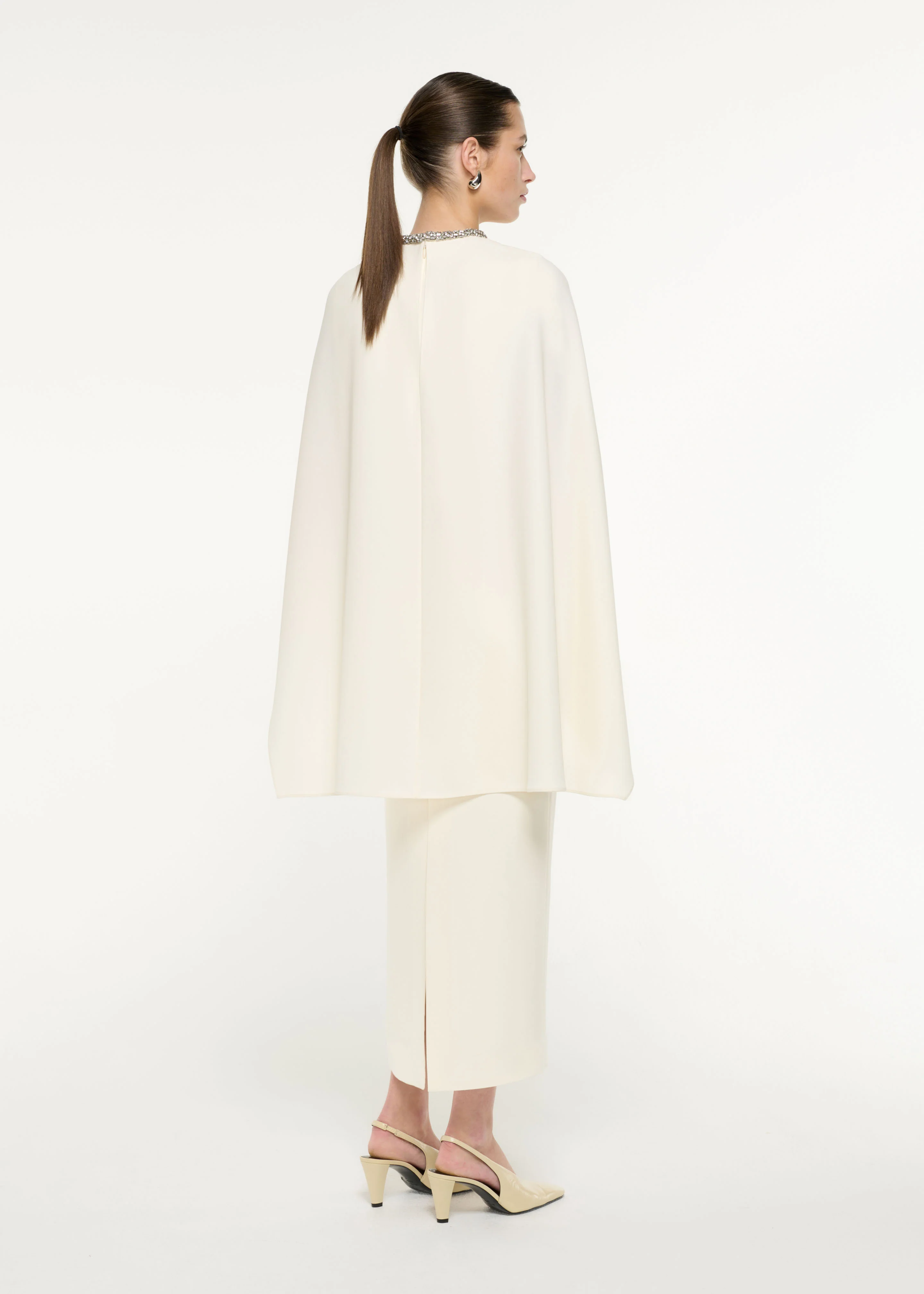 Heavy Cady Cape Midi Dress - Image 3