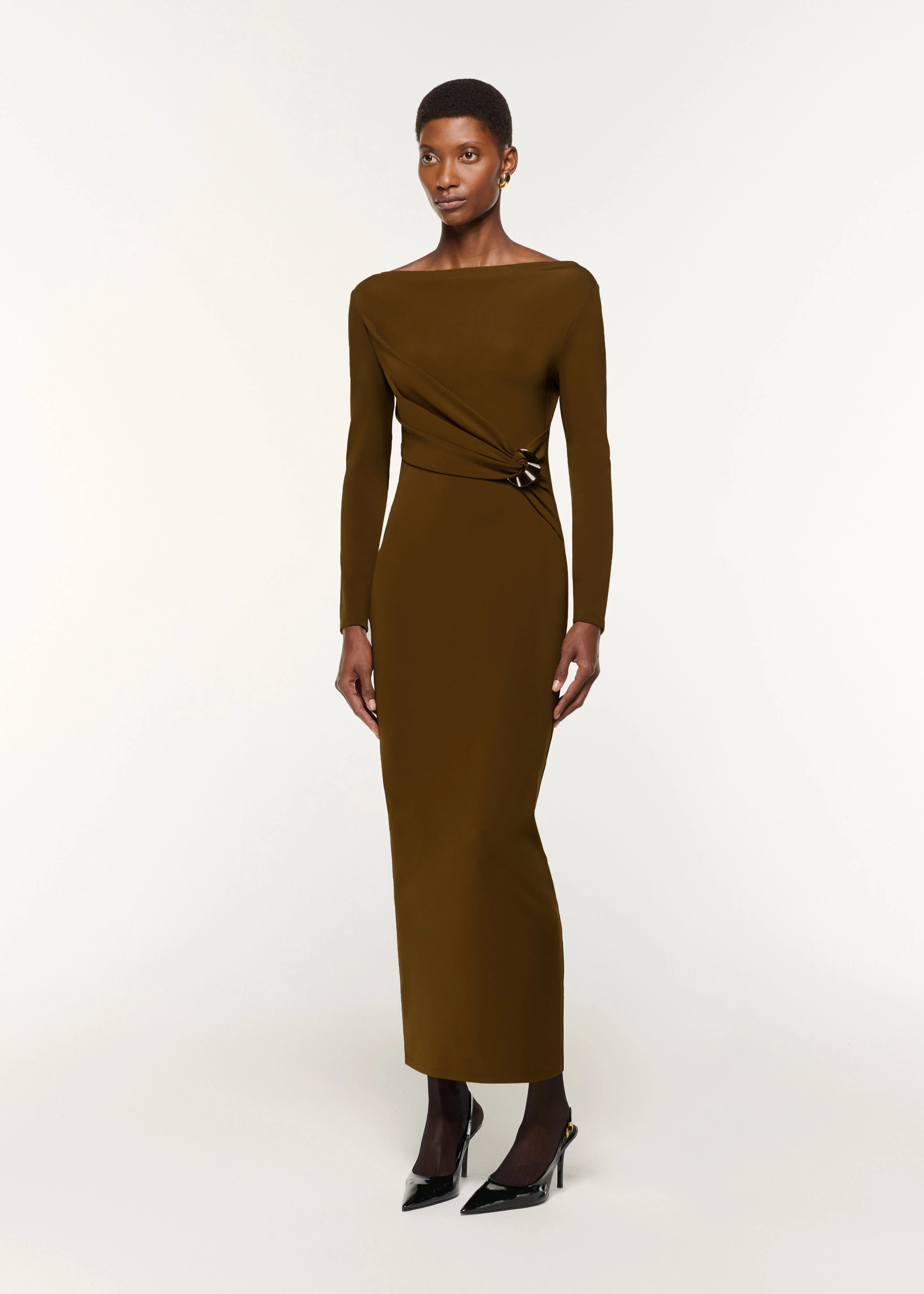 Jersey Twist Drape & Metal Trim Dress - Image 2