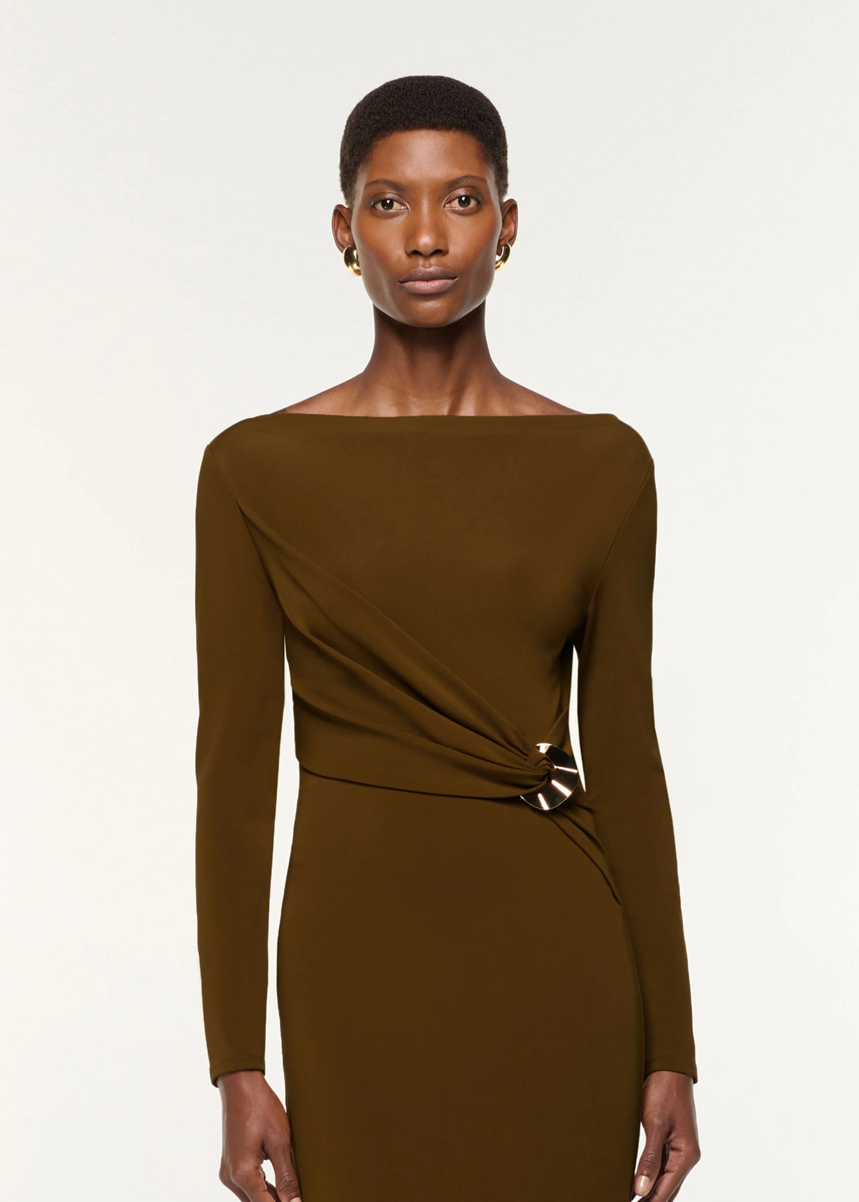 Jersey Twist Drape & Metal Trim Dress - Image 4