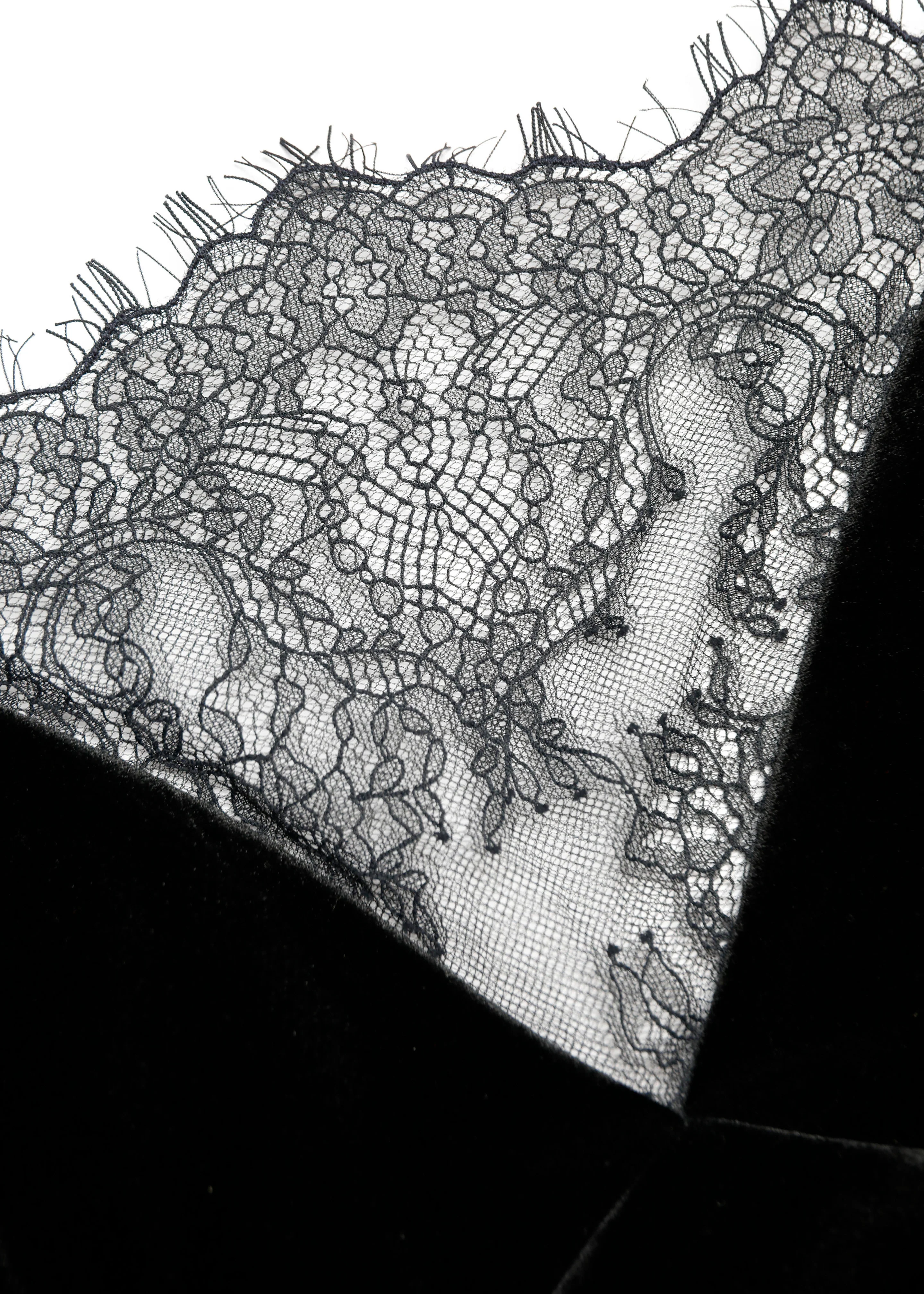 Lace Insert Scuba Velvet Dress - Image 5