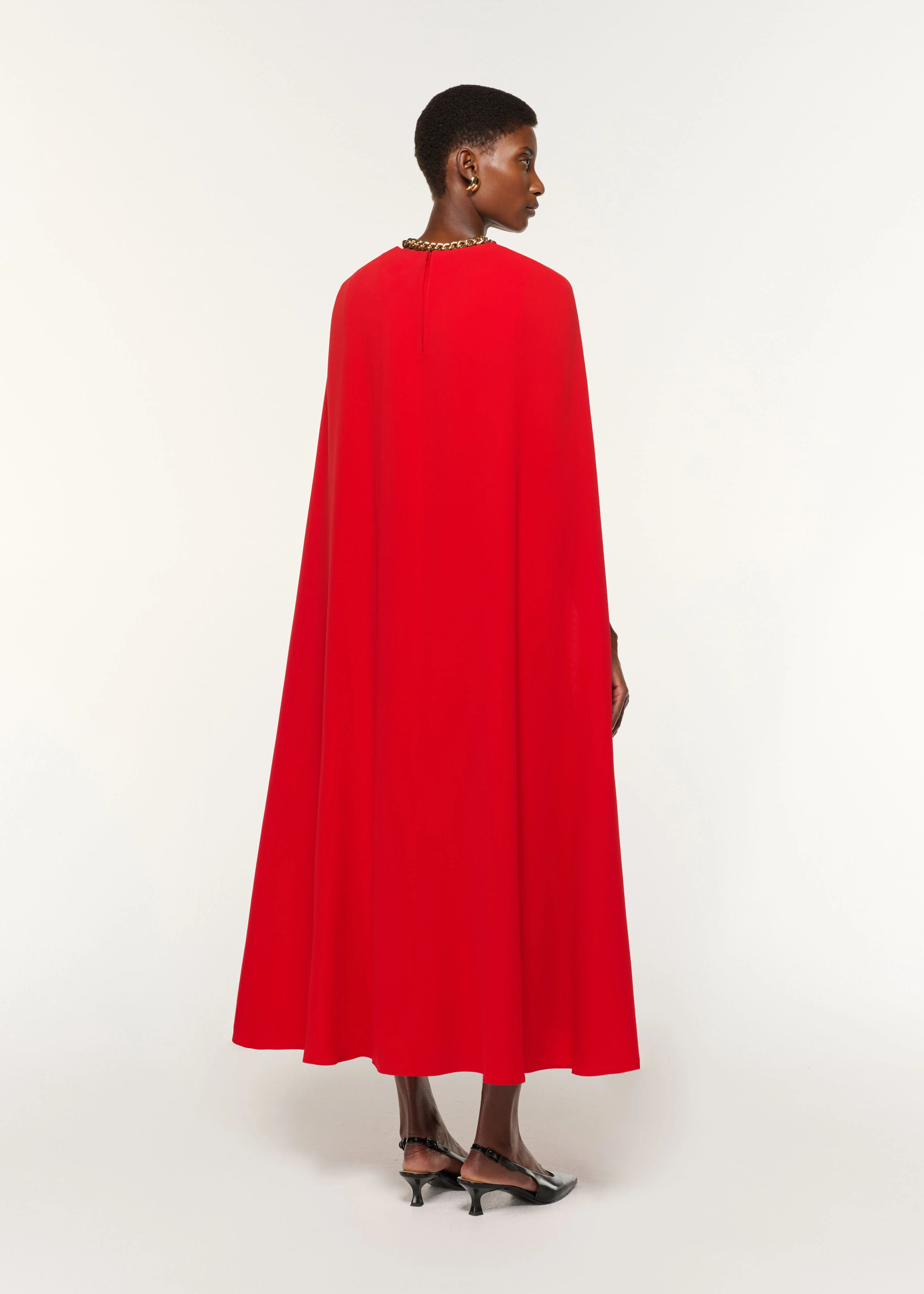 Light Cady Belted Cape Dress - Image 3