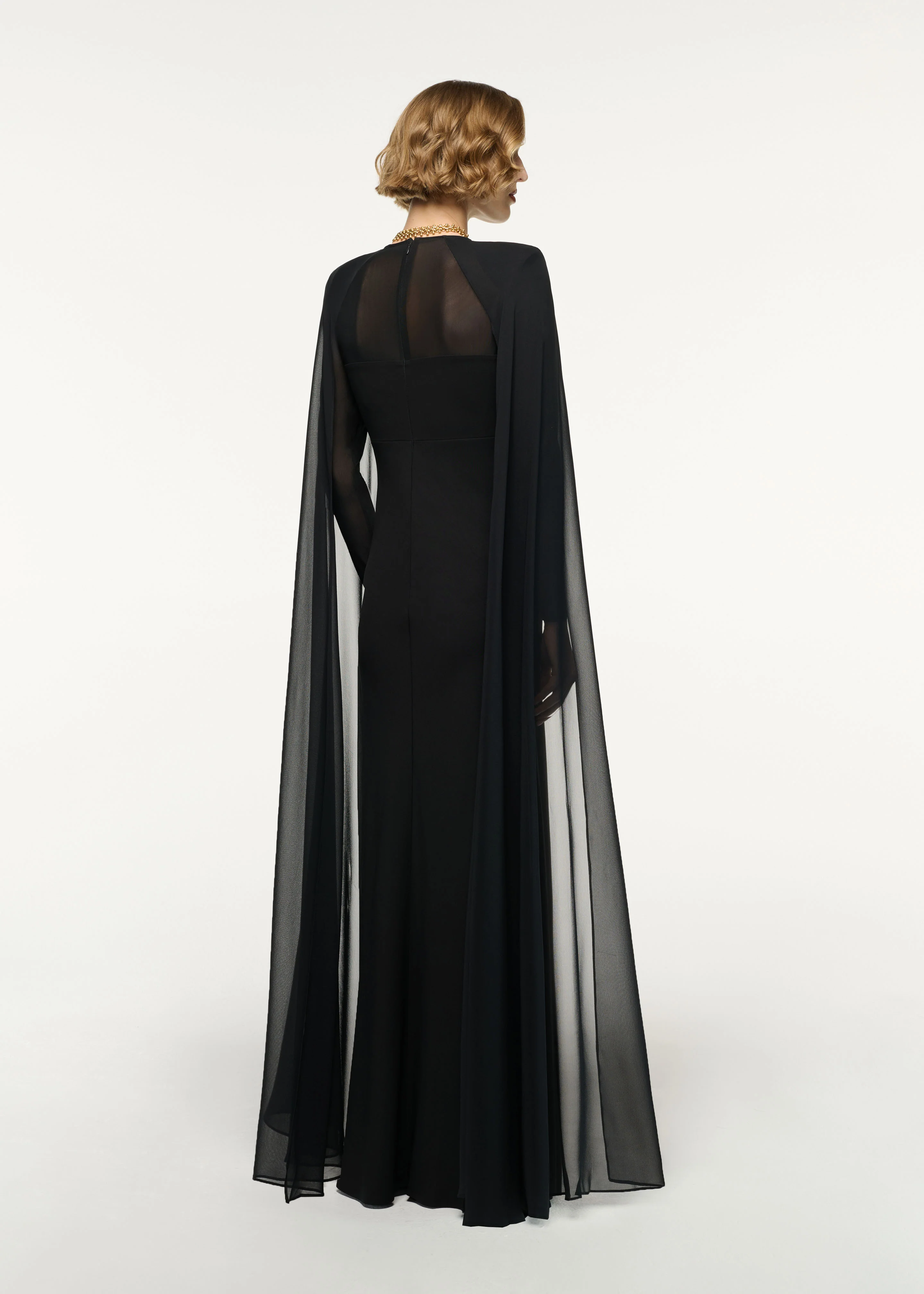 Long Sleeve Cape Gown - Image 3