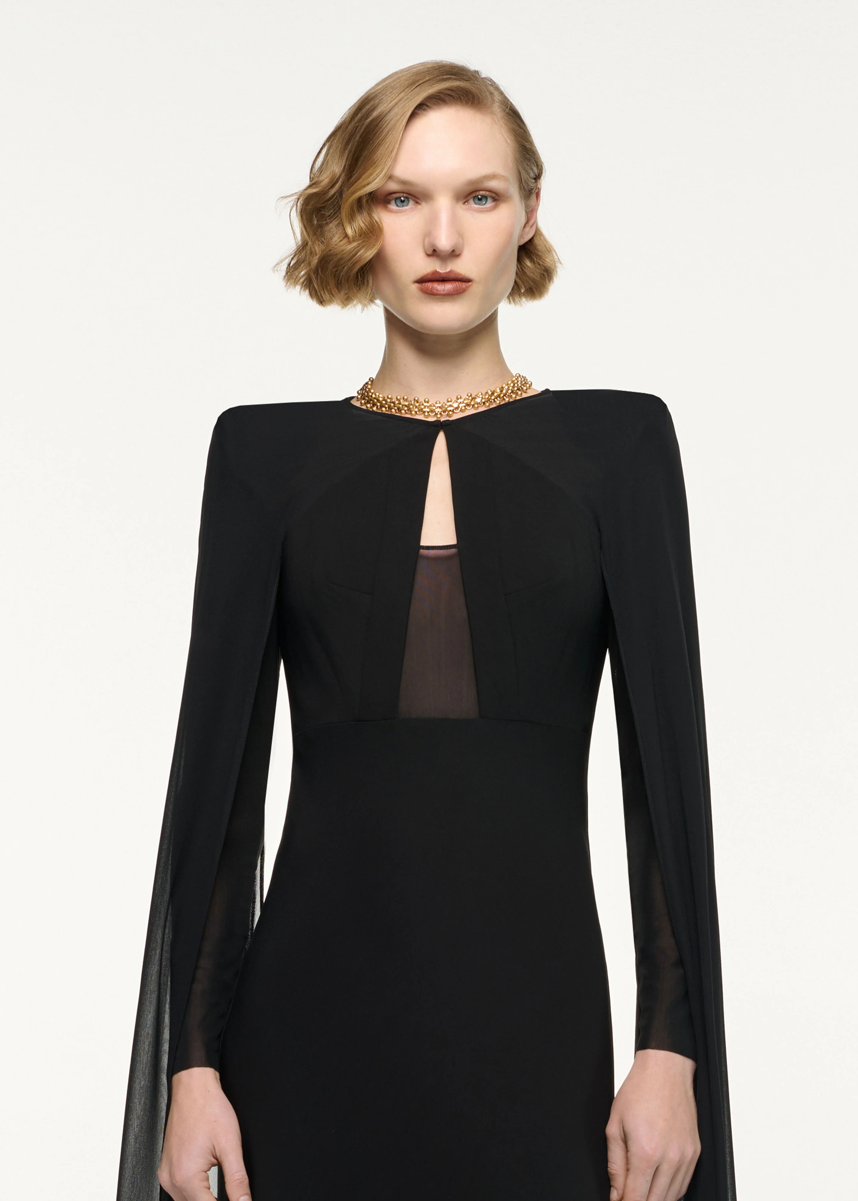 Long Sleeve Cape Gown - Image 4