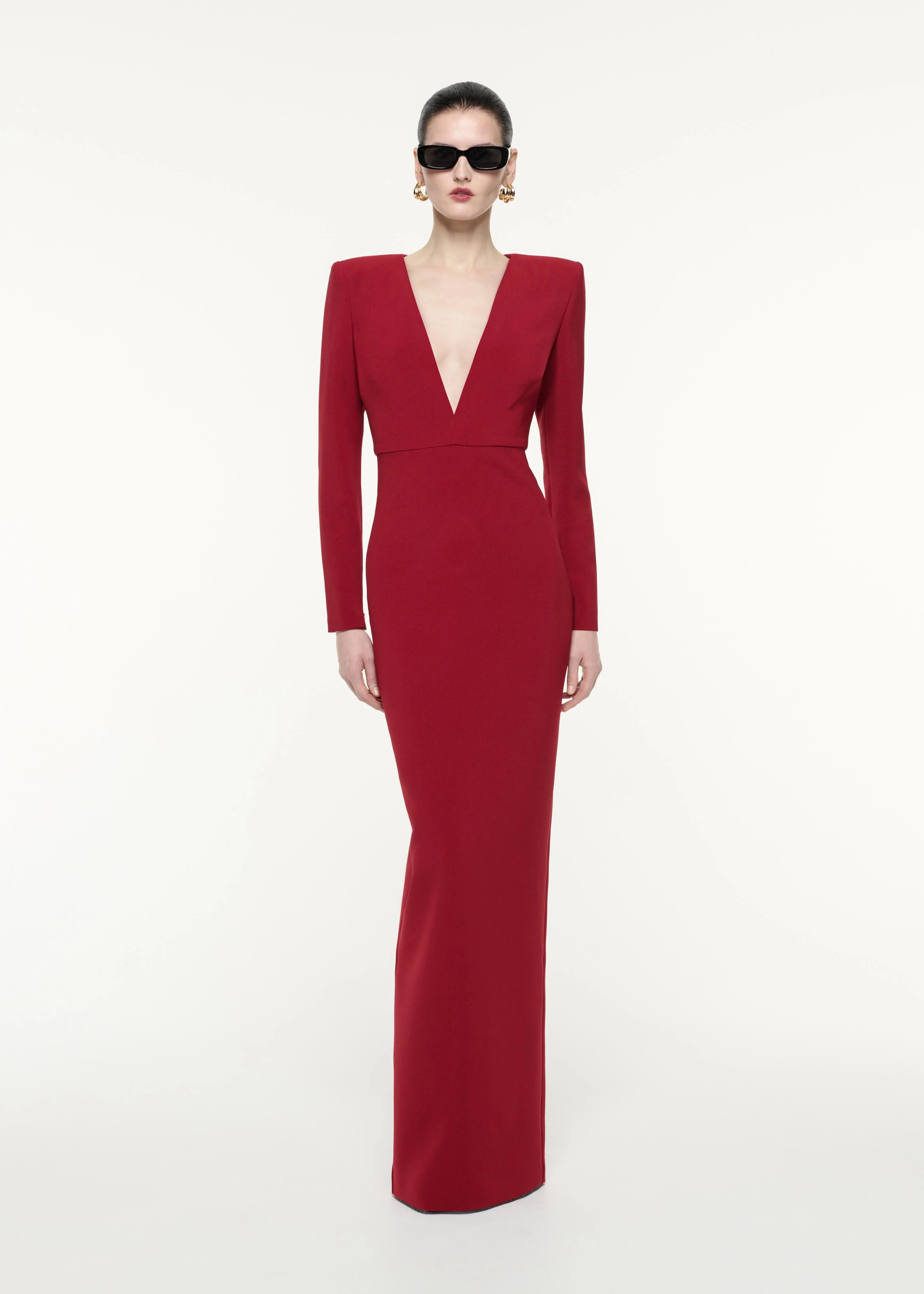 Long Sleeve Crepe Maxi Dress
