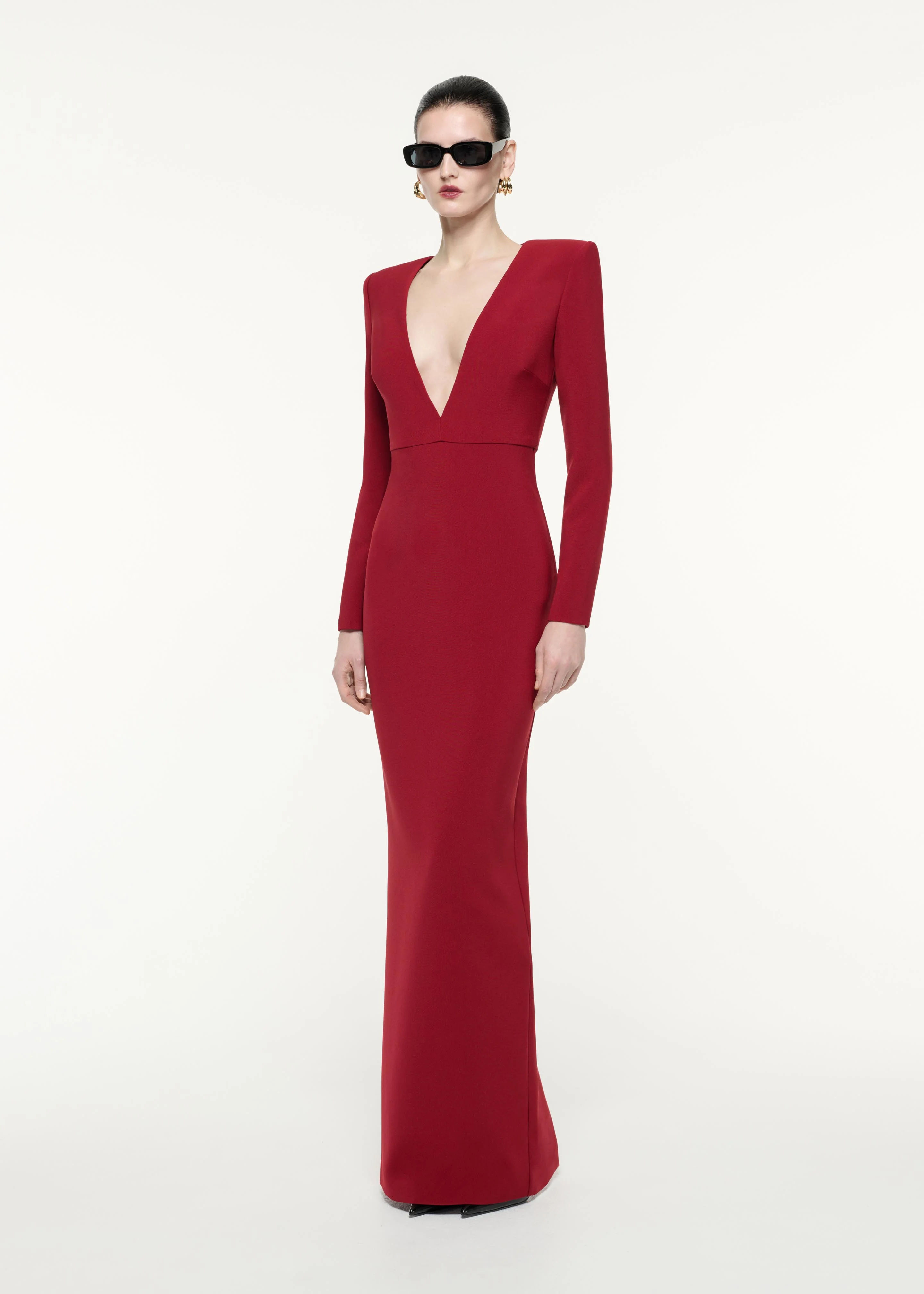 Long Sleeve Crepe Maxi Dress - Image 2