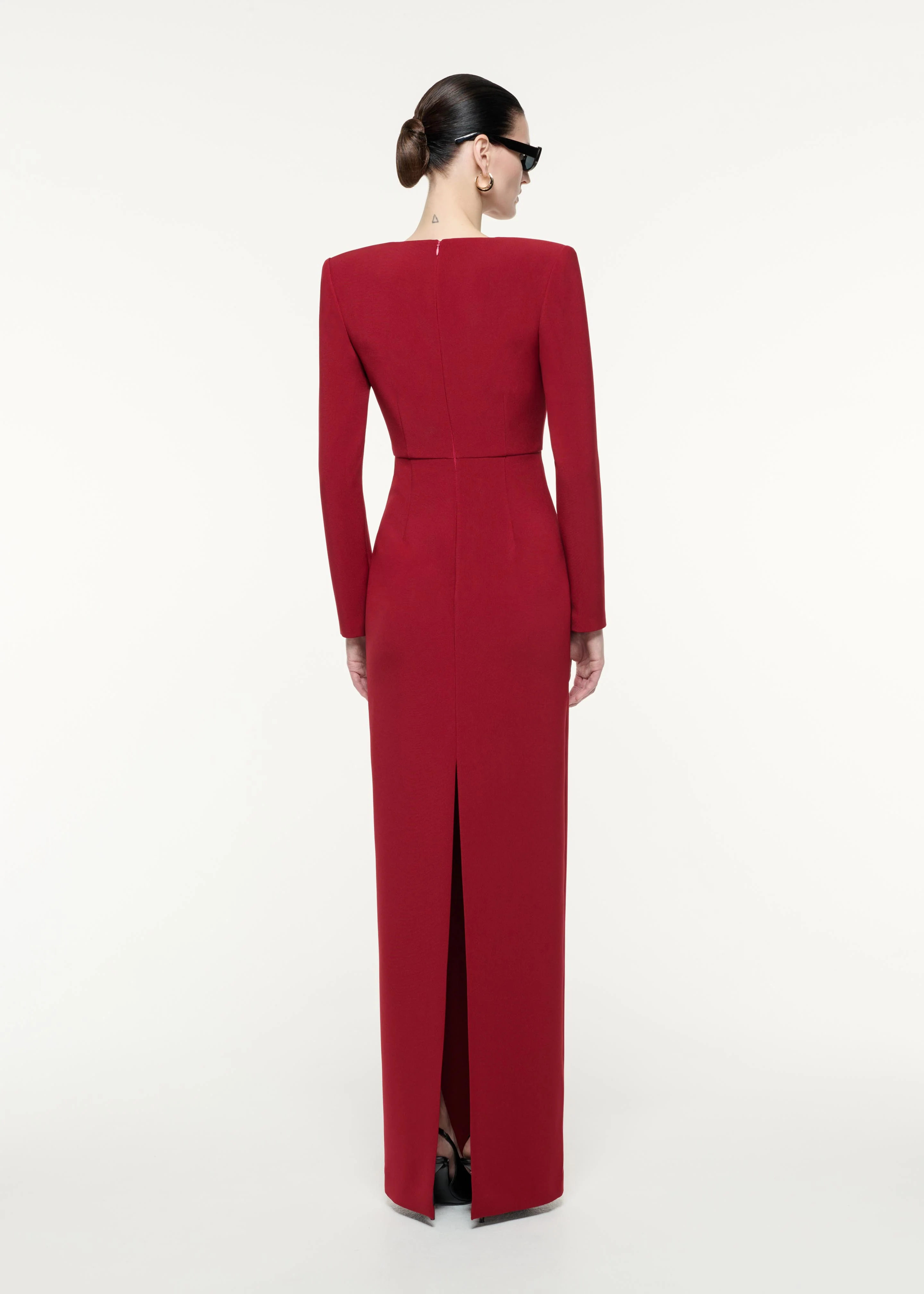 Long Sleeve Crepe Maxi Dress - Image 3
