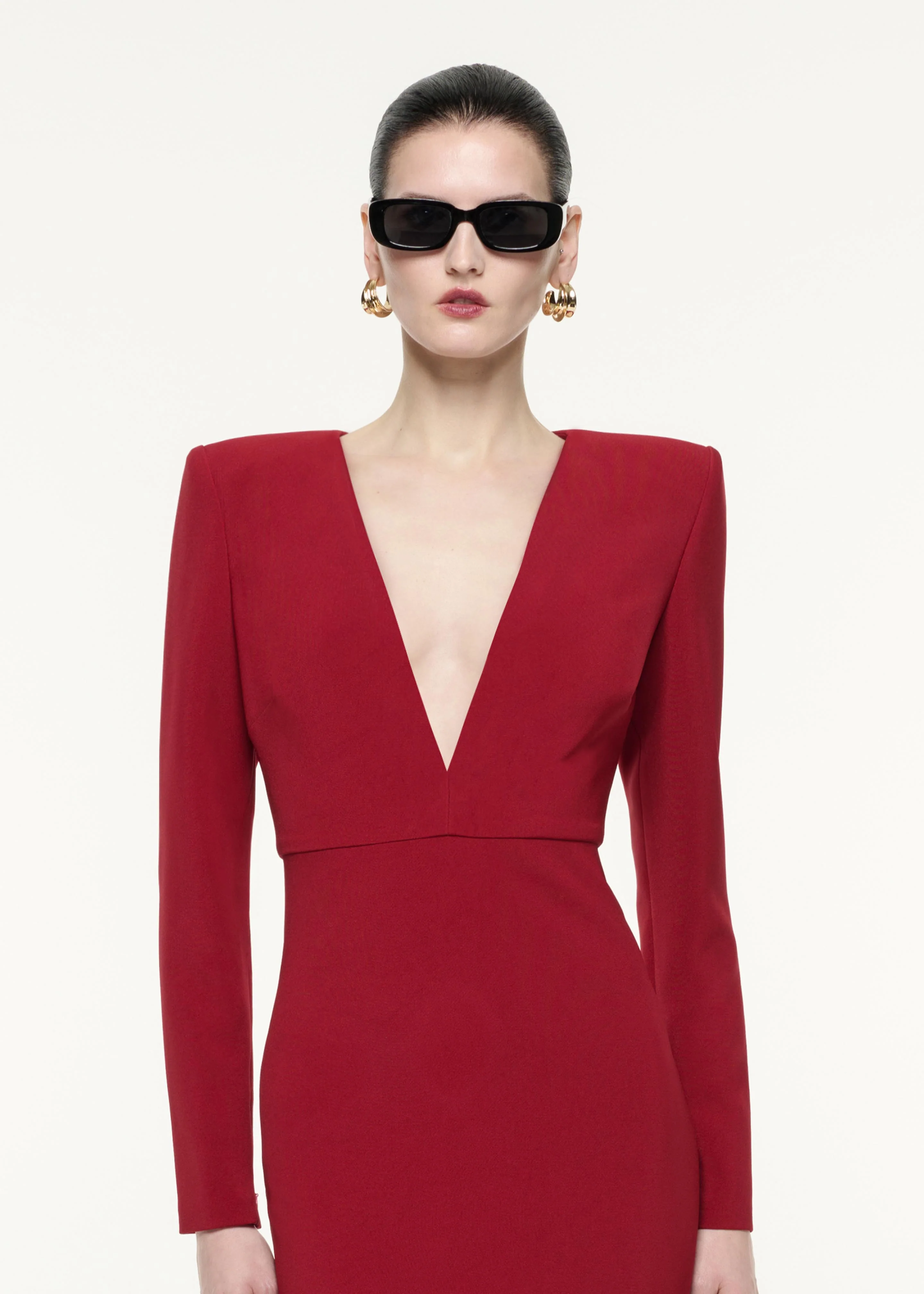Long Sleeve Crepe Maxi Dress - Image 4