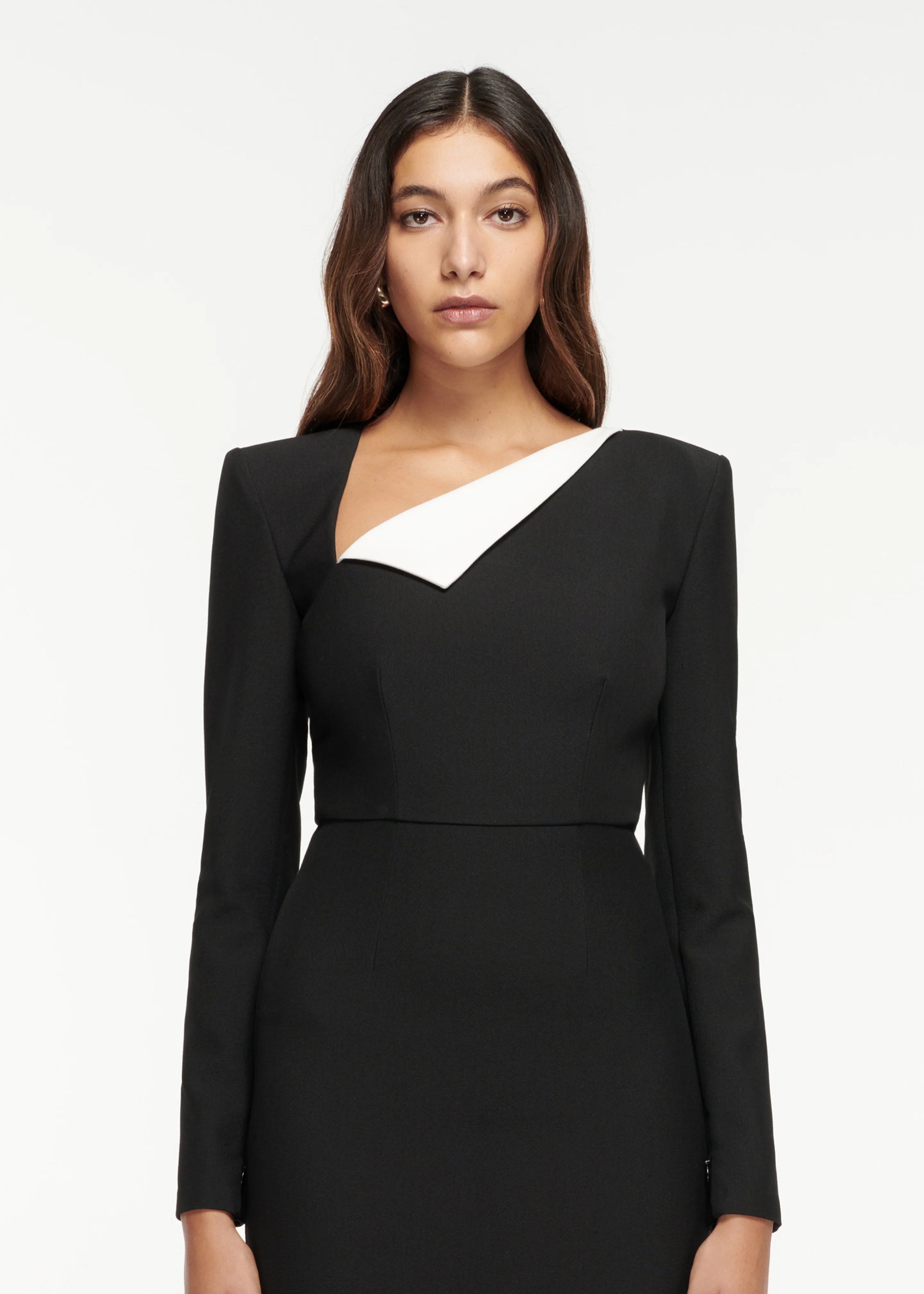Long Sleeve Crepe Midi Dress - Image 4