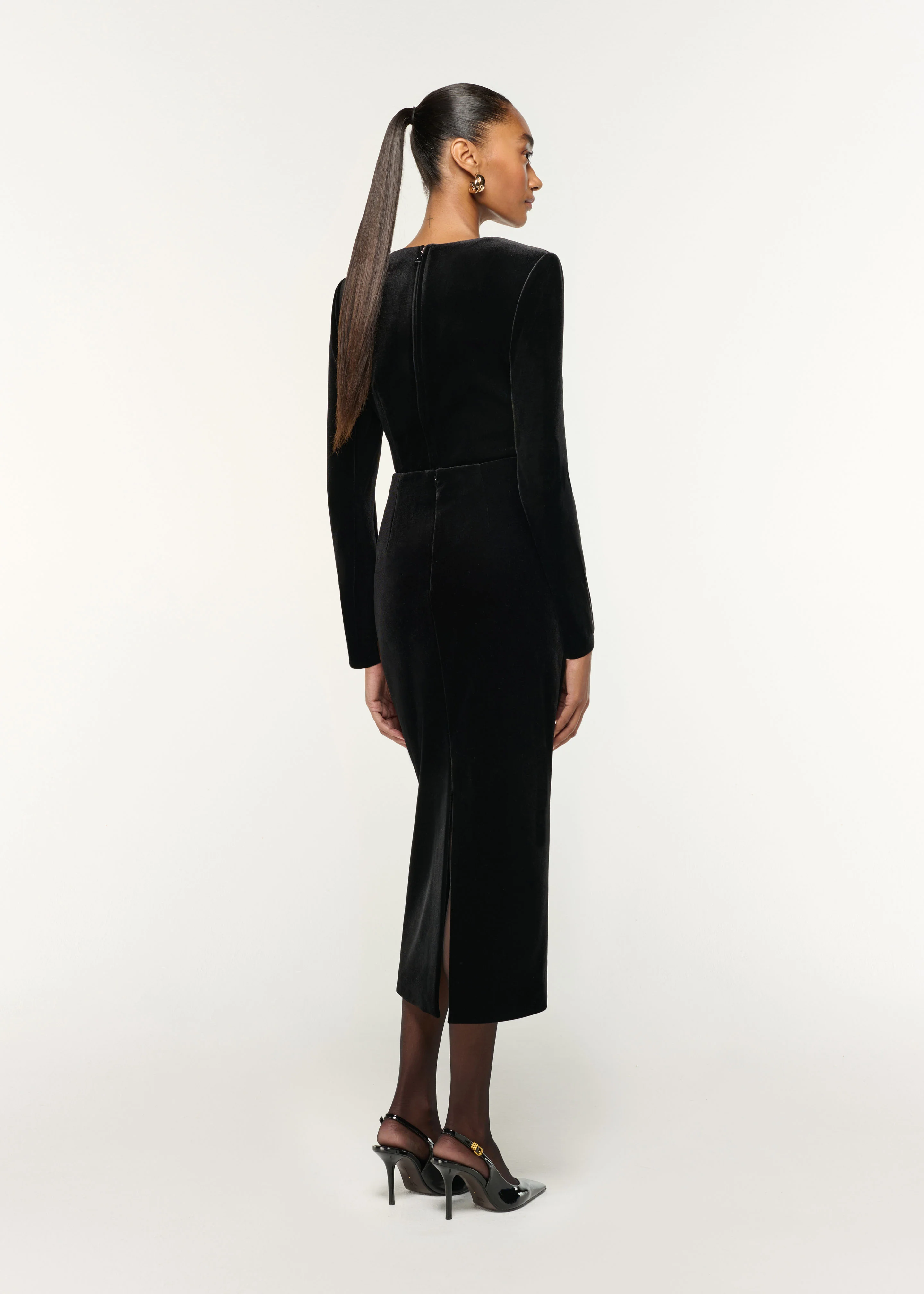 Long Sleeve Embellished Velvet Top - Image 3