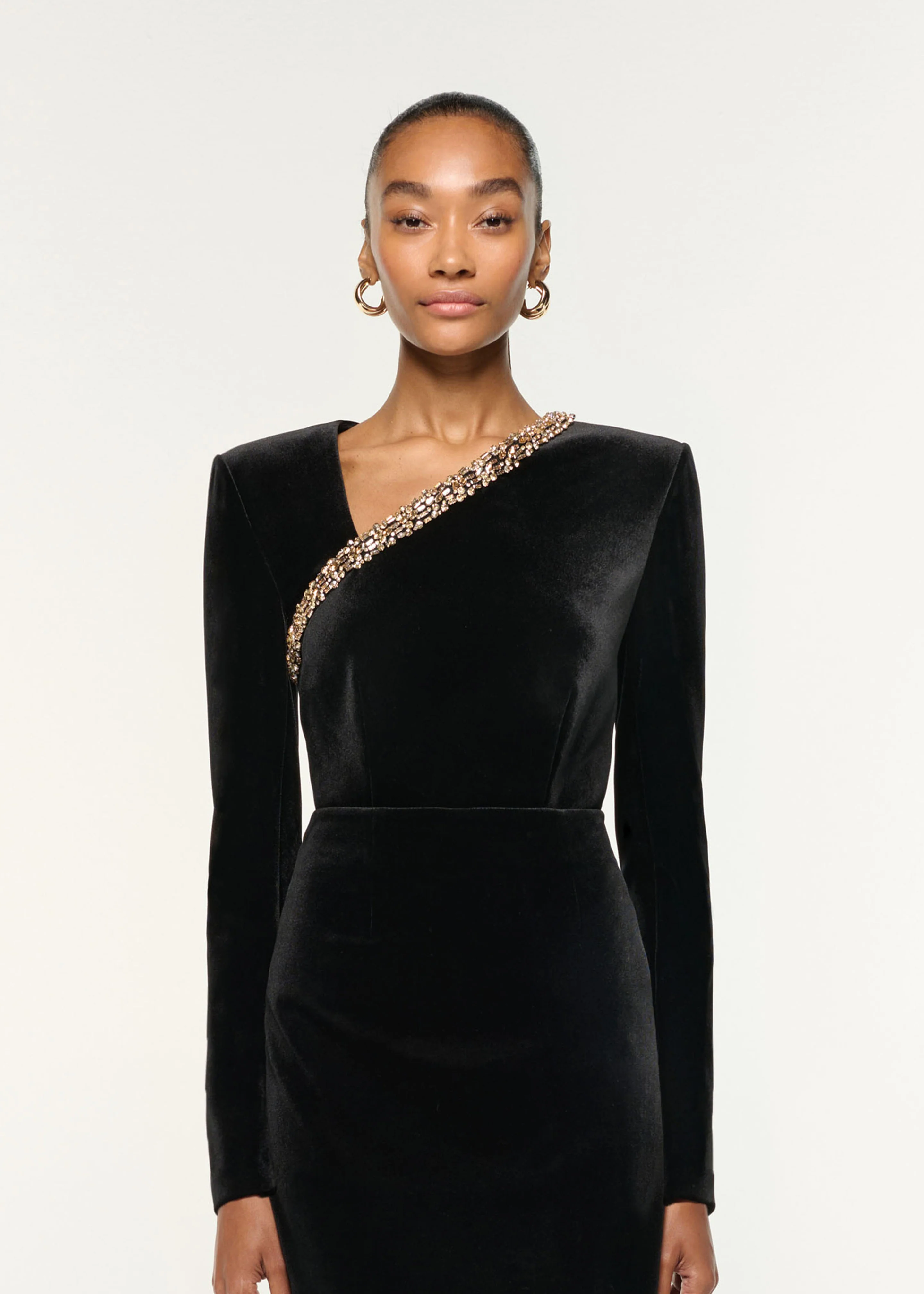 Long Sleeve Embellished Velvet Top - Image 4