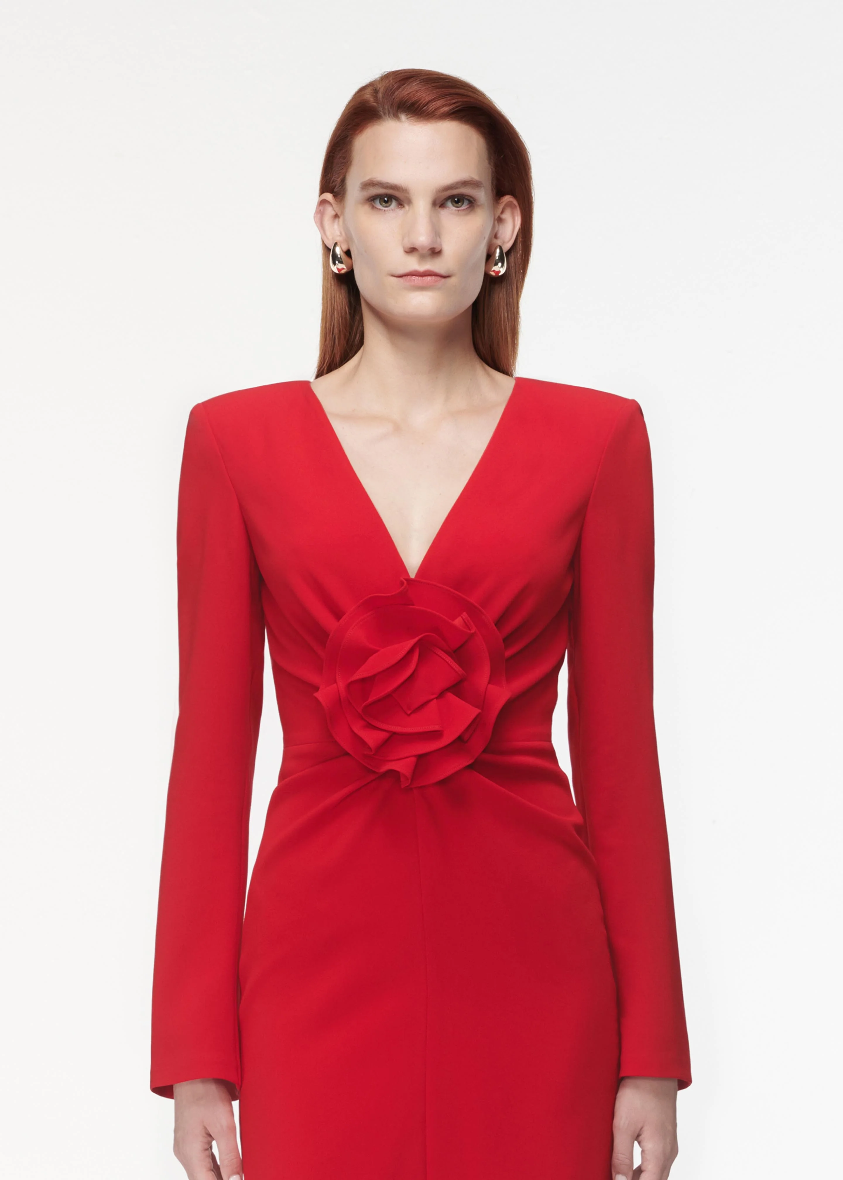Long Sleeve Flower Detail Mini Dress - Image 4