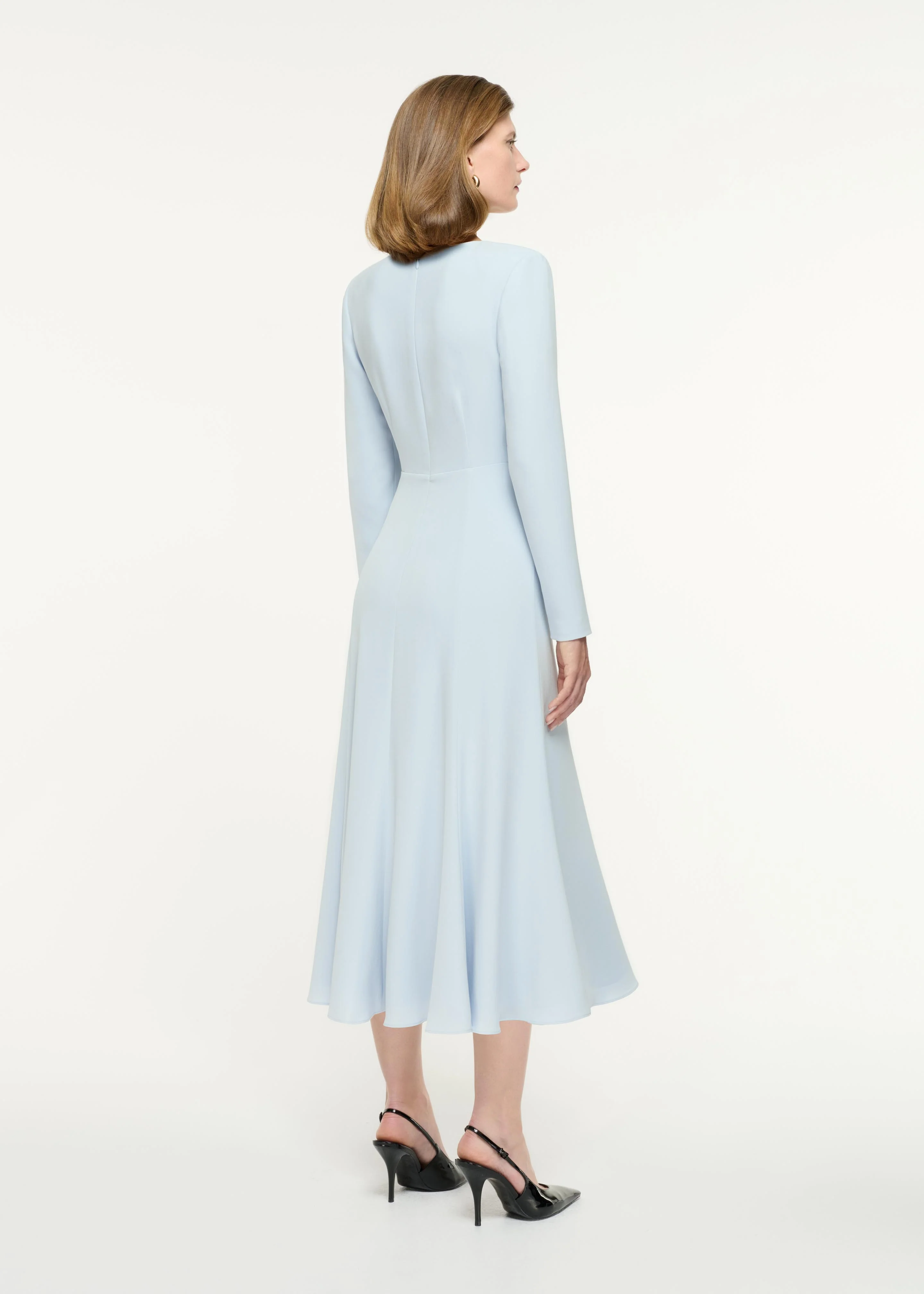 Long Sleeve Light Cady Midi Dress - Image 2