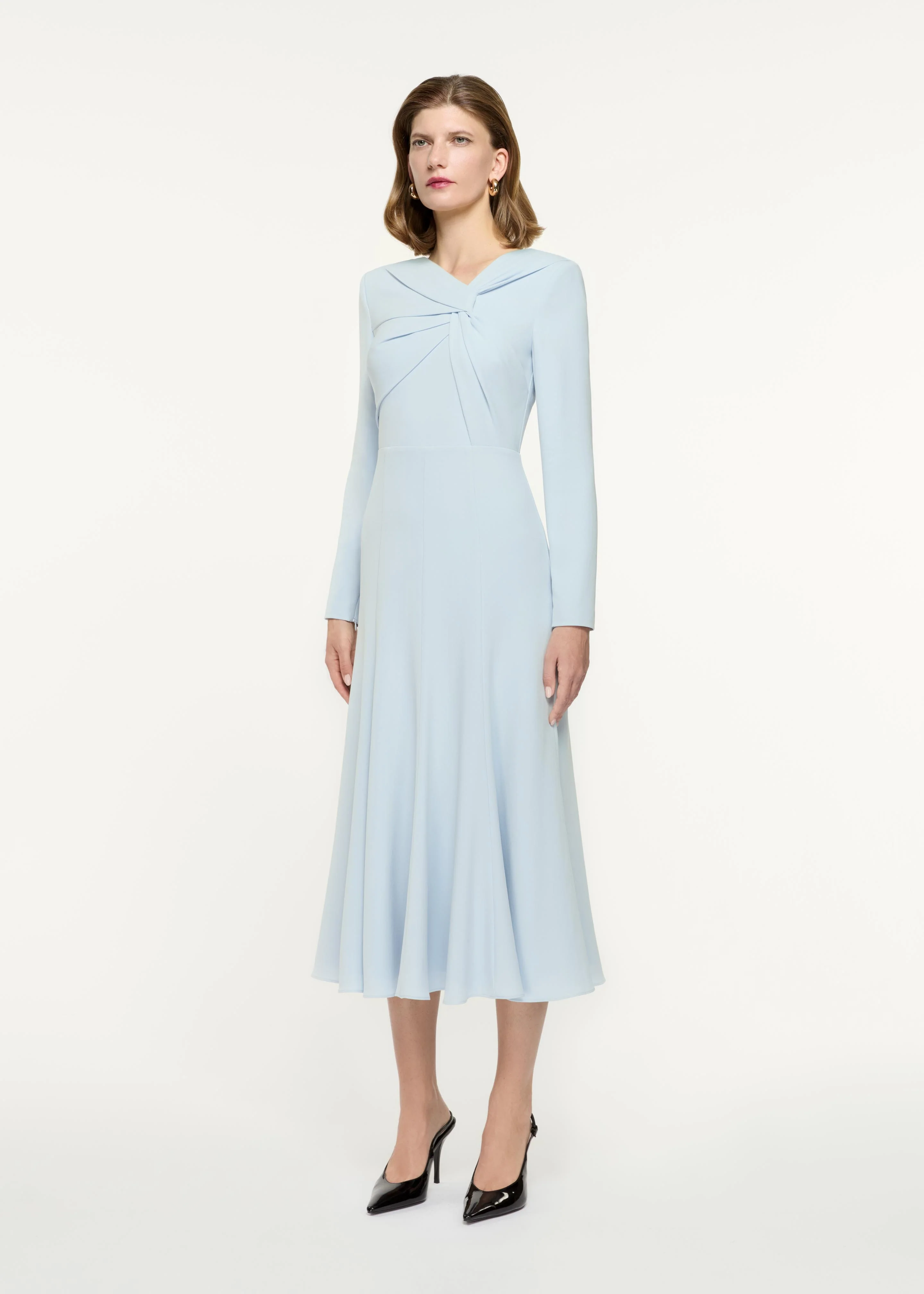 Long Sleeve Light Cady Midi Dress - Image 3