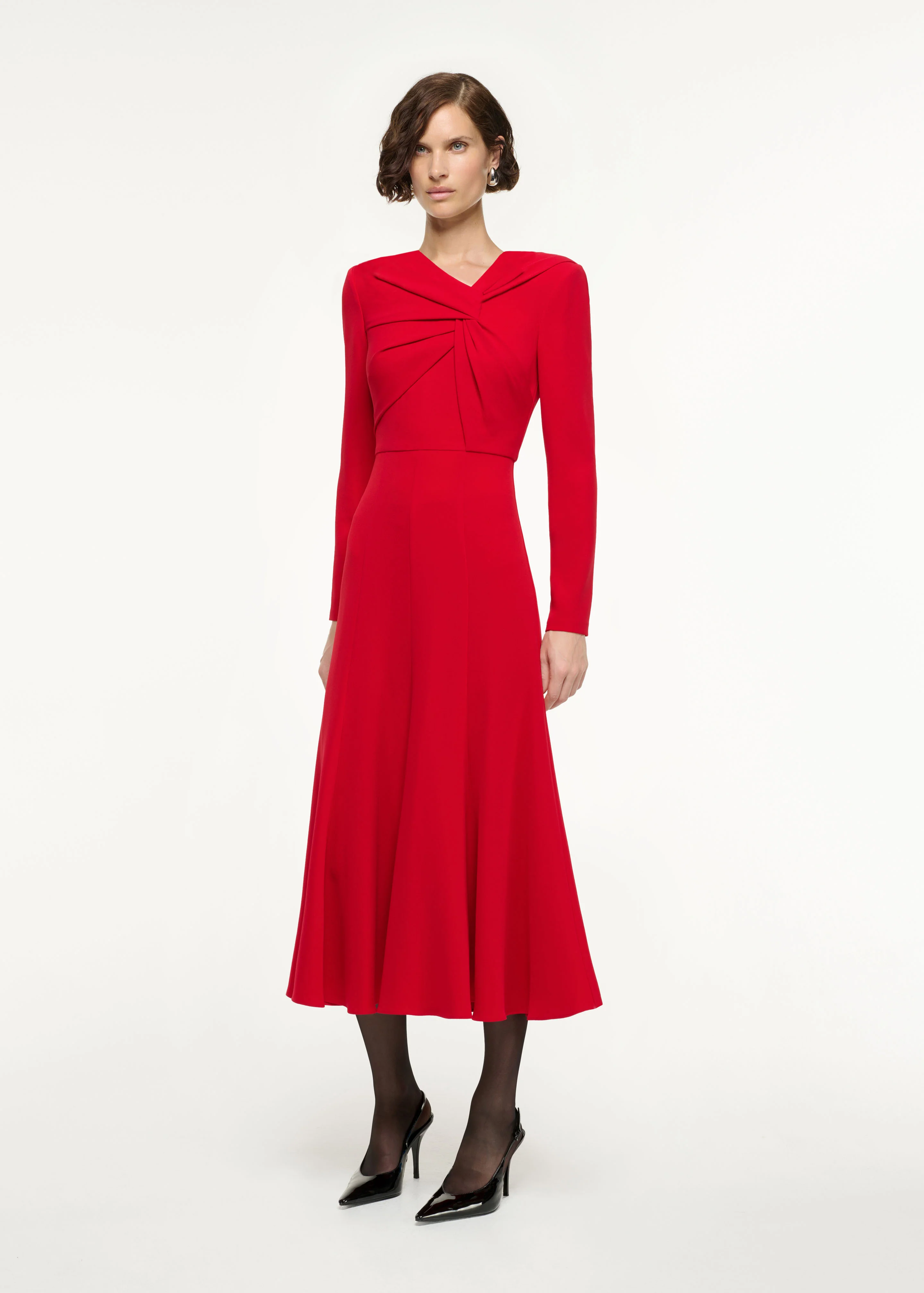 Long Sleeve Light Cady Midi Dress - Image 2