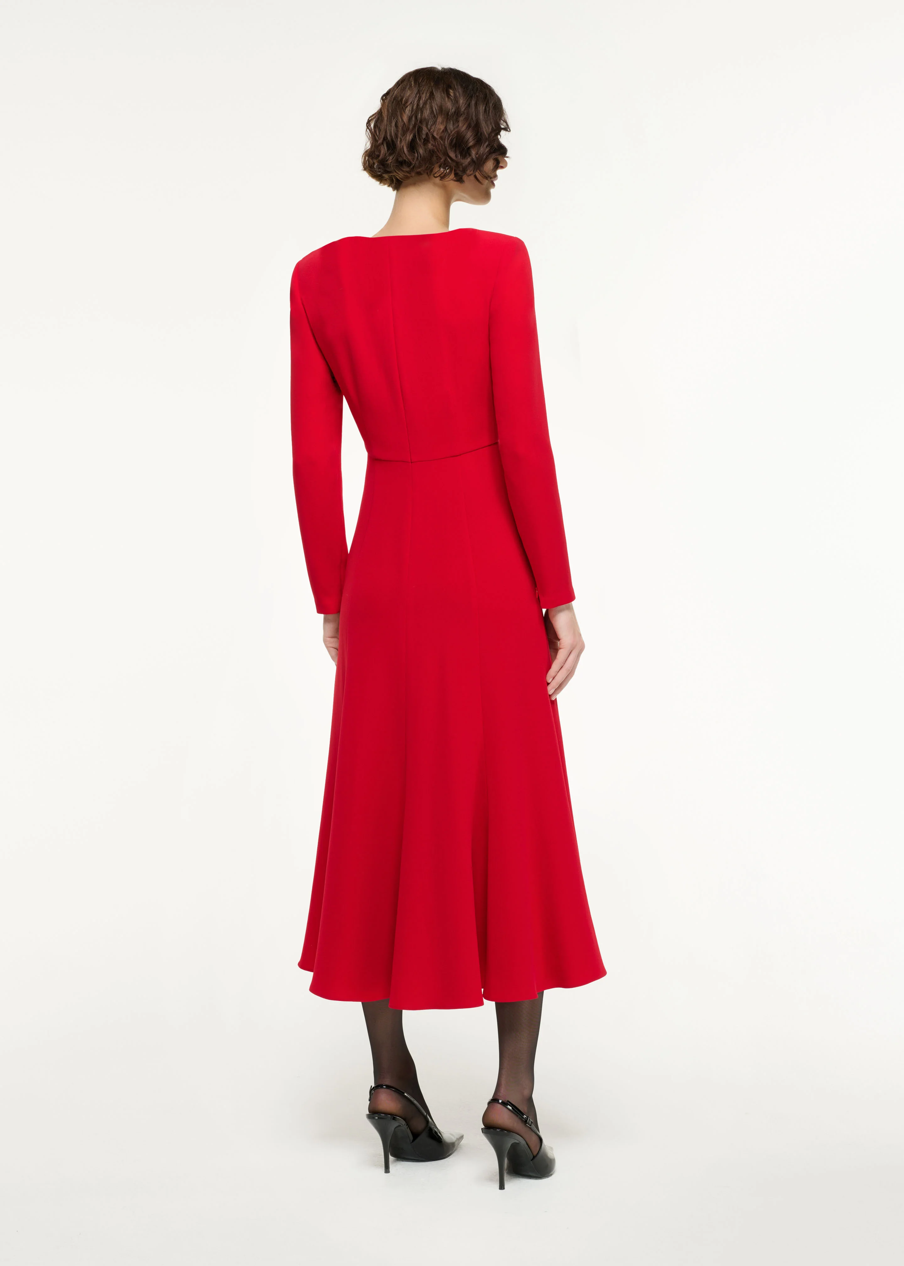 Long Sleeve Light Cady Midi Dress - Image 3