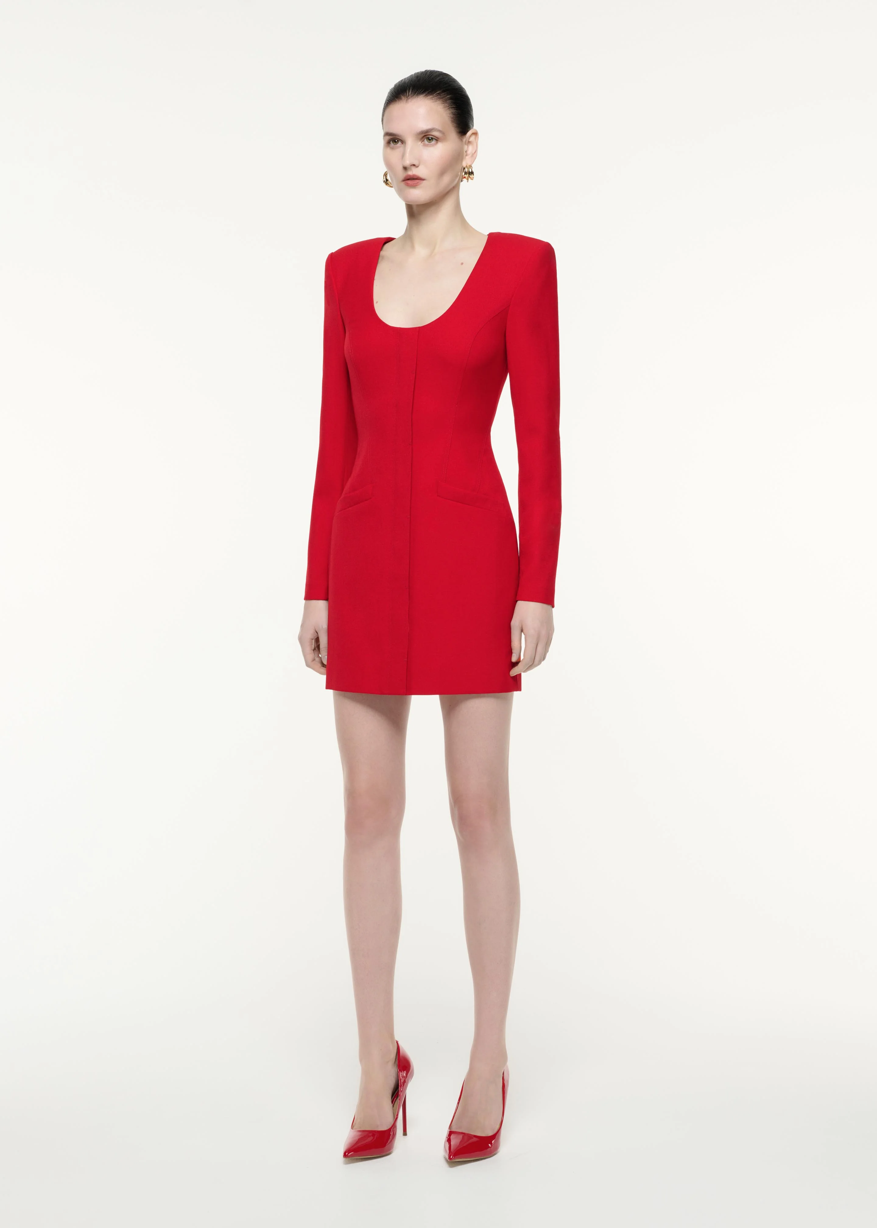 Tailored Wool Mini Dress - Image 2
