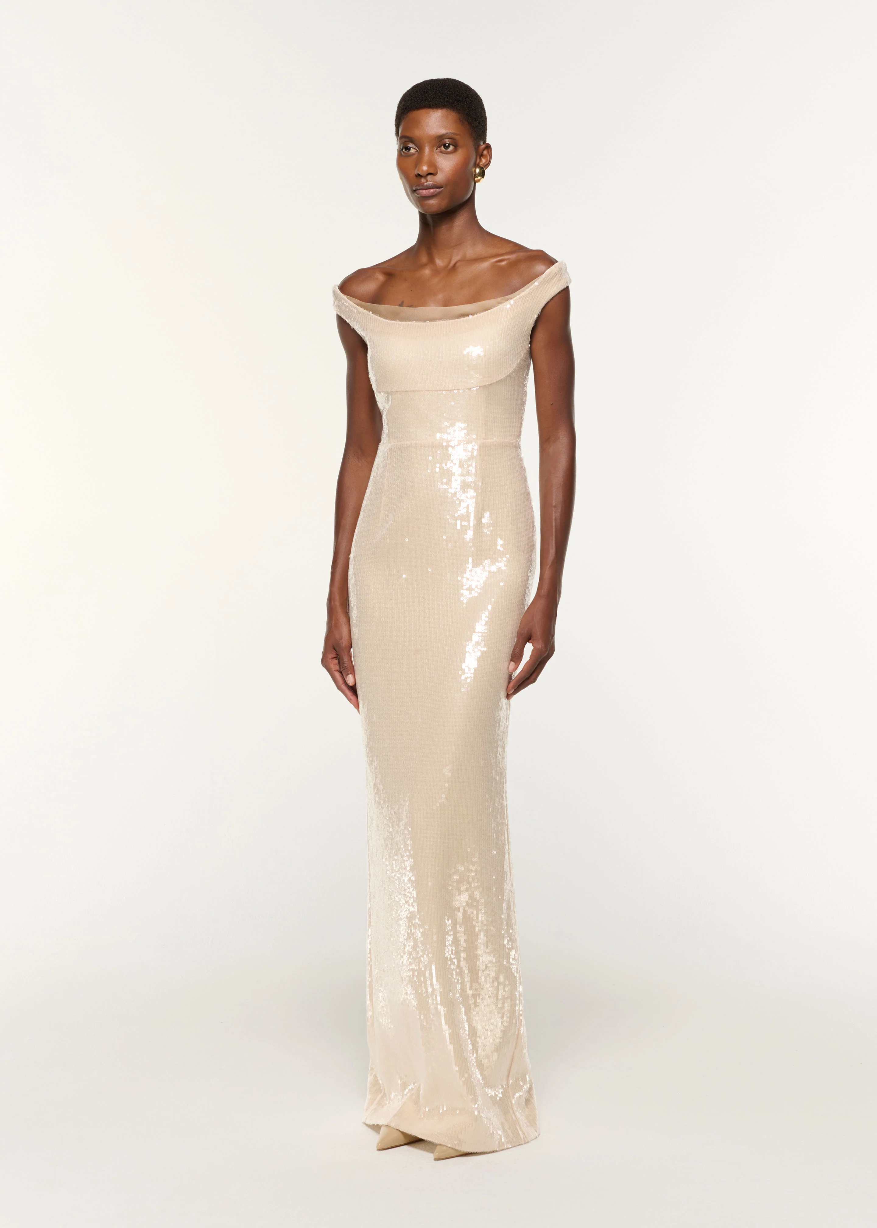 Off The Shoulder Sequin Gown - Image 2