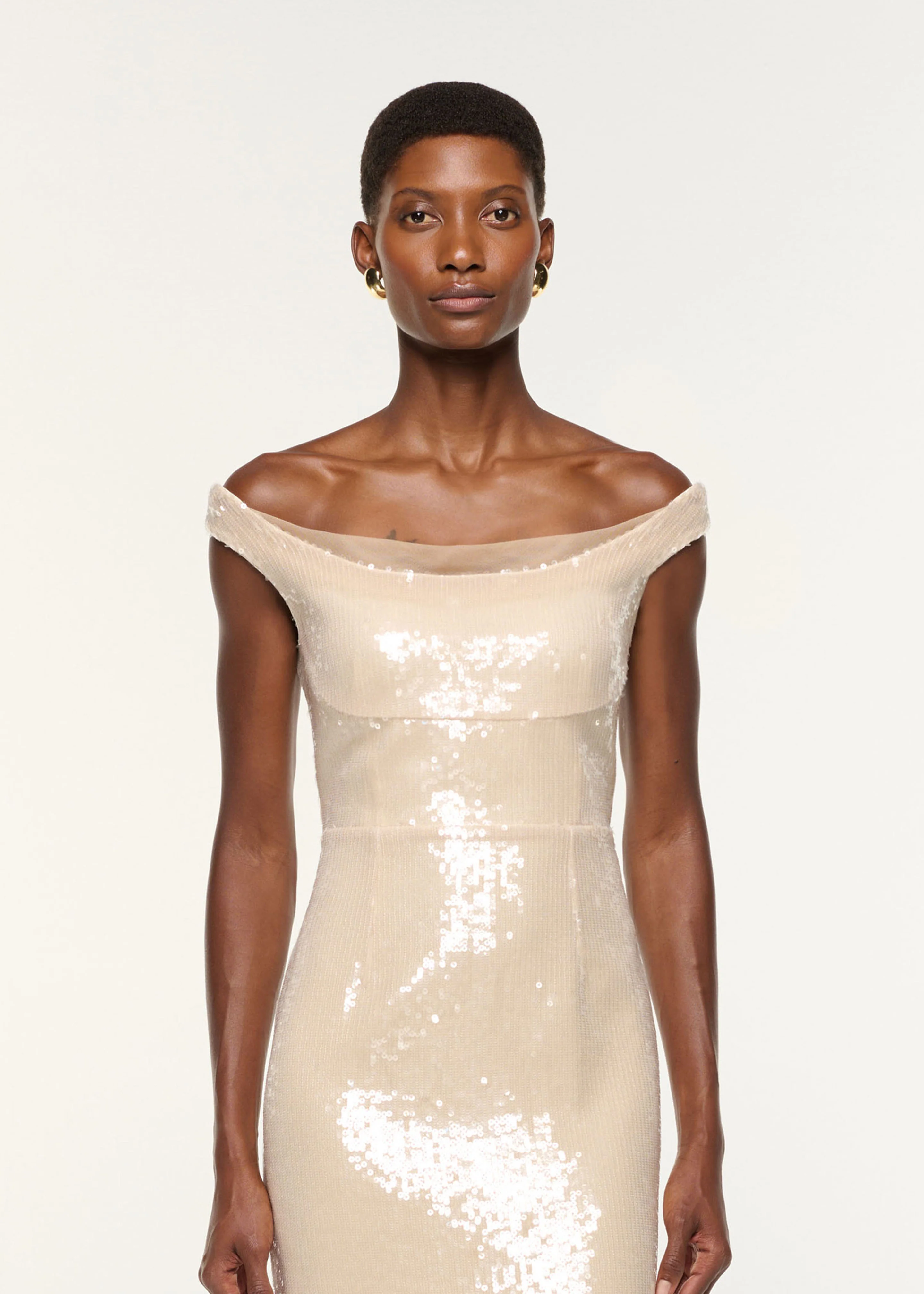 Off The Shoulder Sequin Gown - Image 4