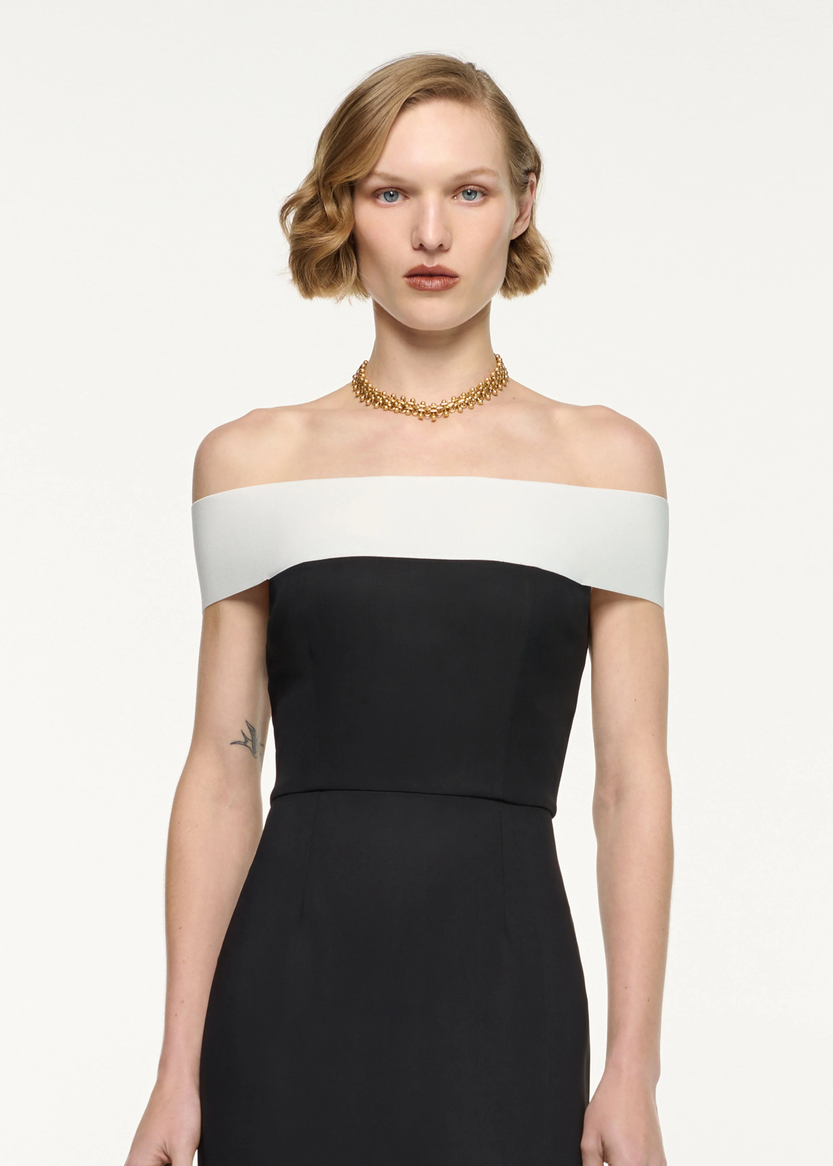 Off-The-Shoulder Stretch-Cady Gown - Image 4