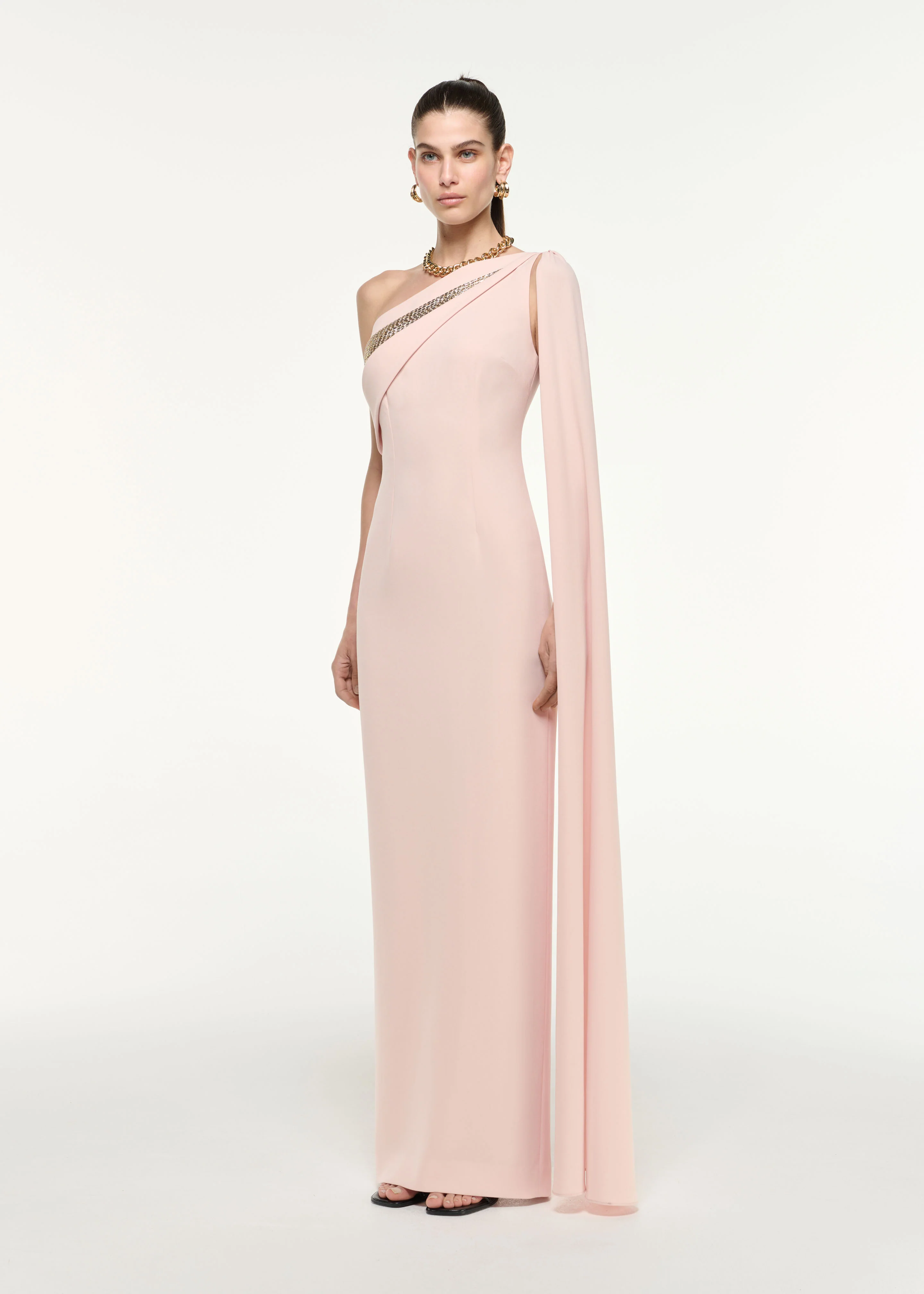 One Shoulder Diamante Gown - Image 2