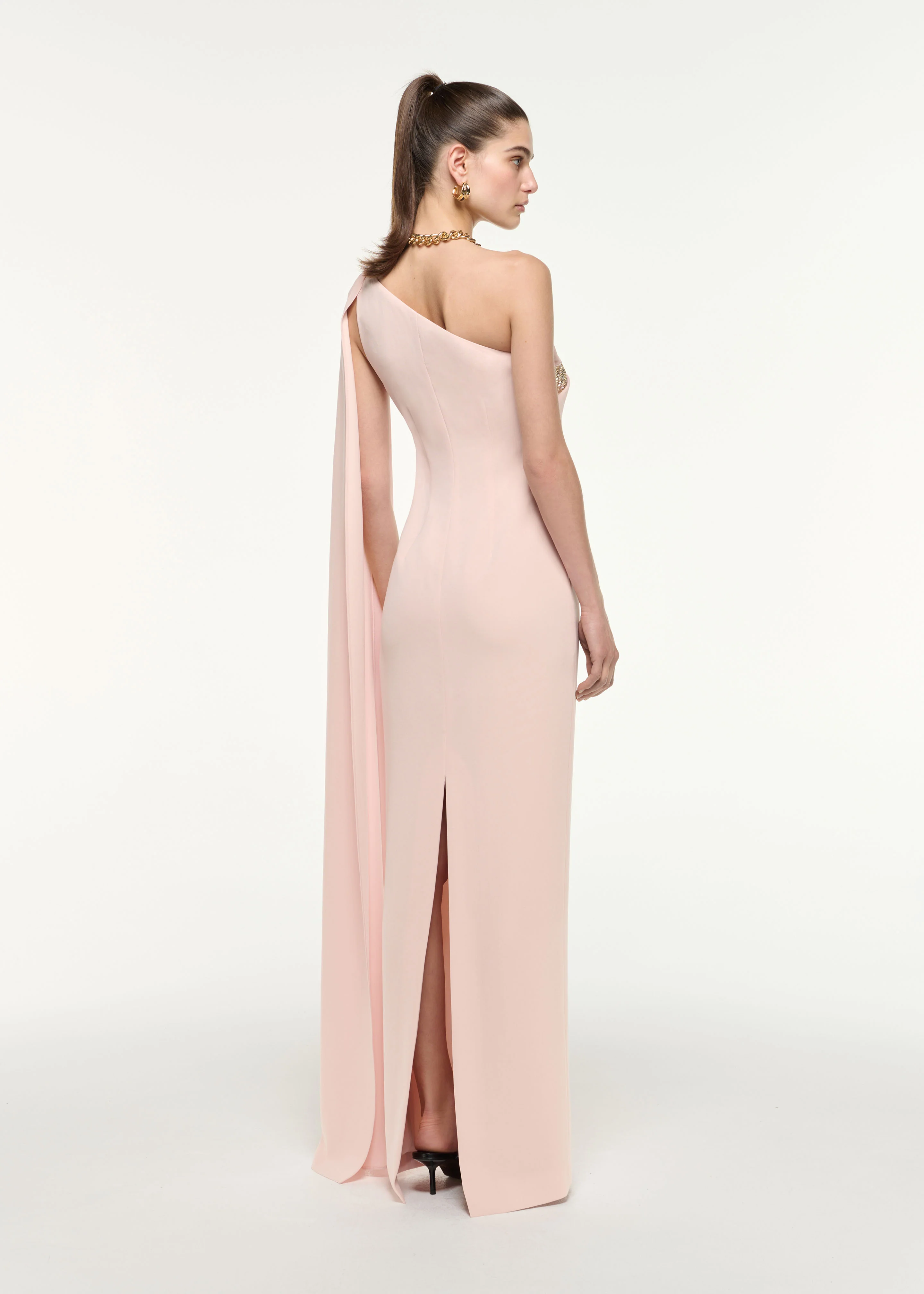 One Shoulder Diamante Gown - Image 3