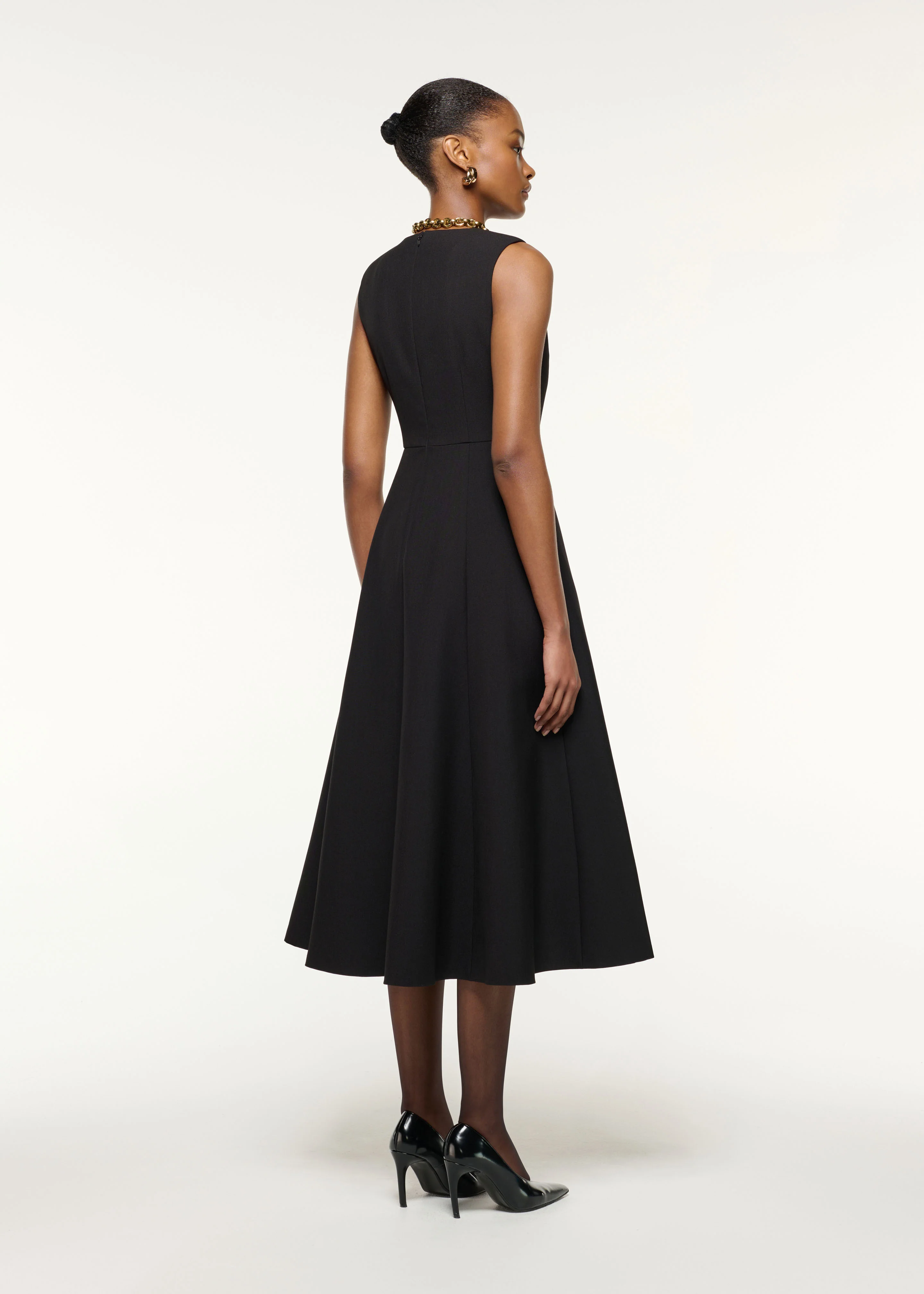 Origami Bust Line Flared Midi Dress - Image 3