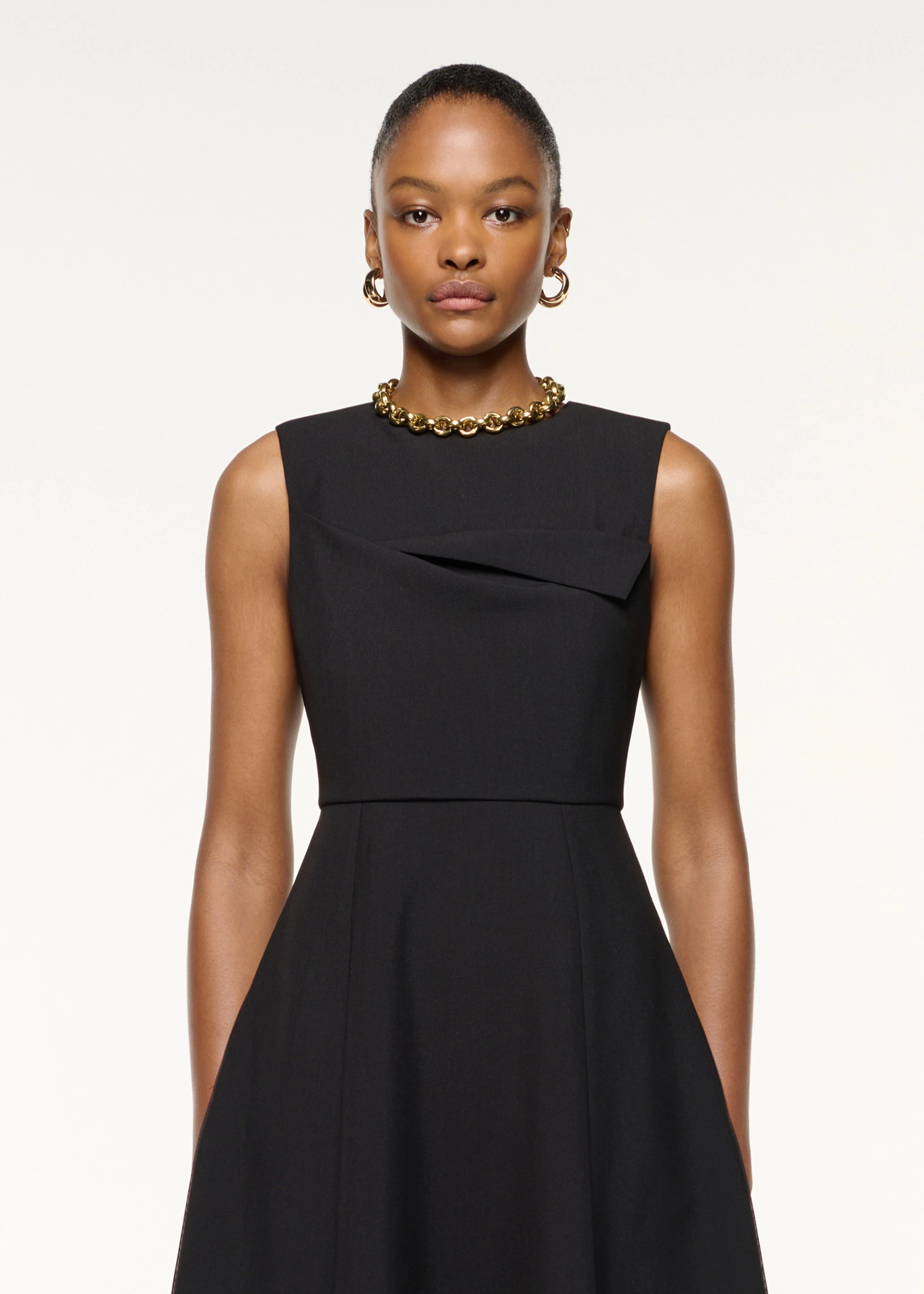 Origami Bust Line Flared Midi Dress - Image 4