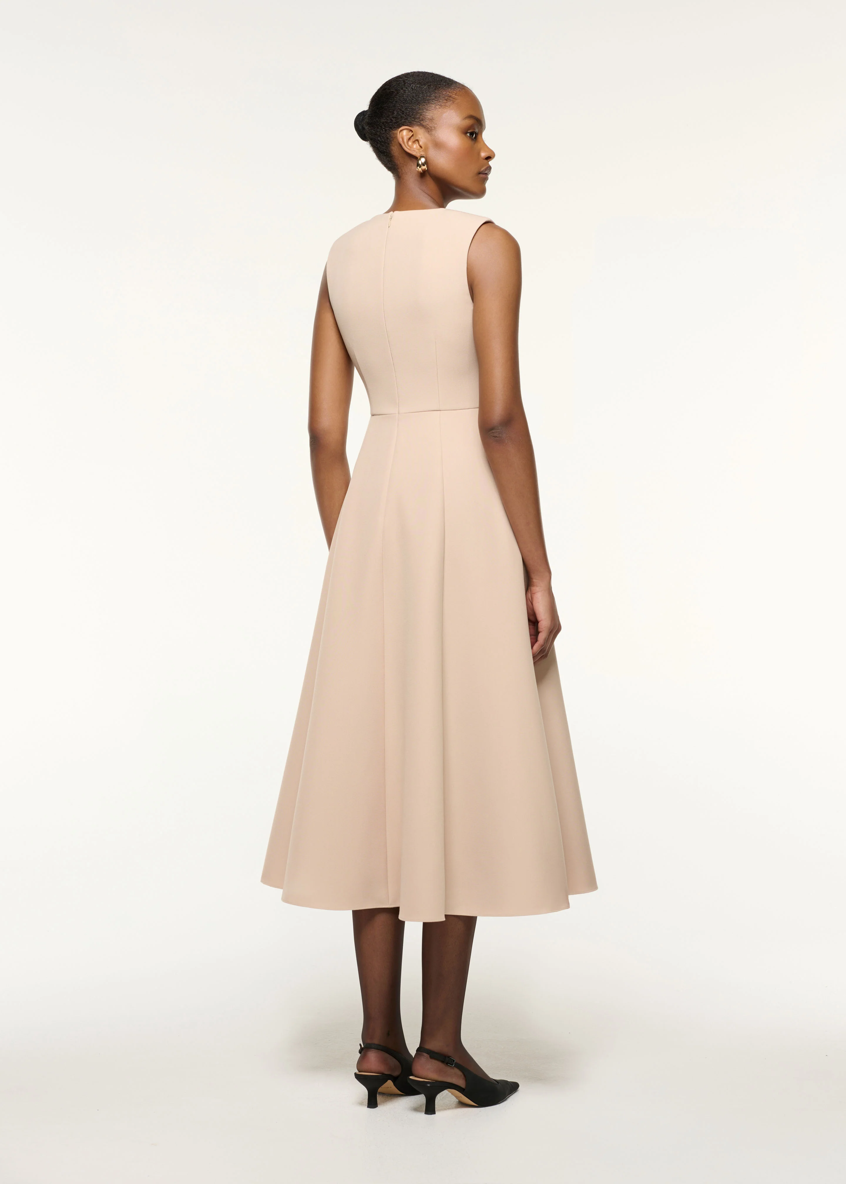 Origami Bust Line Flared Midi Dress - Image 3
