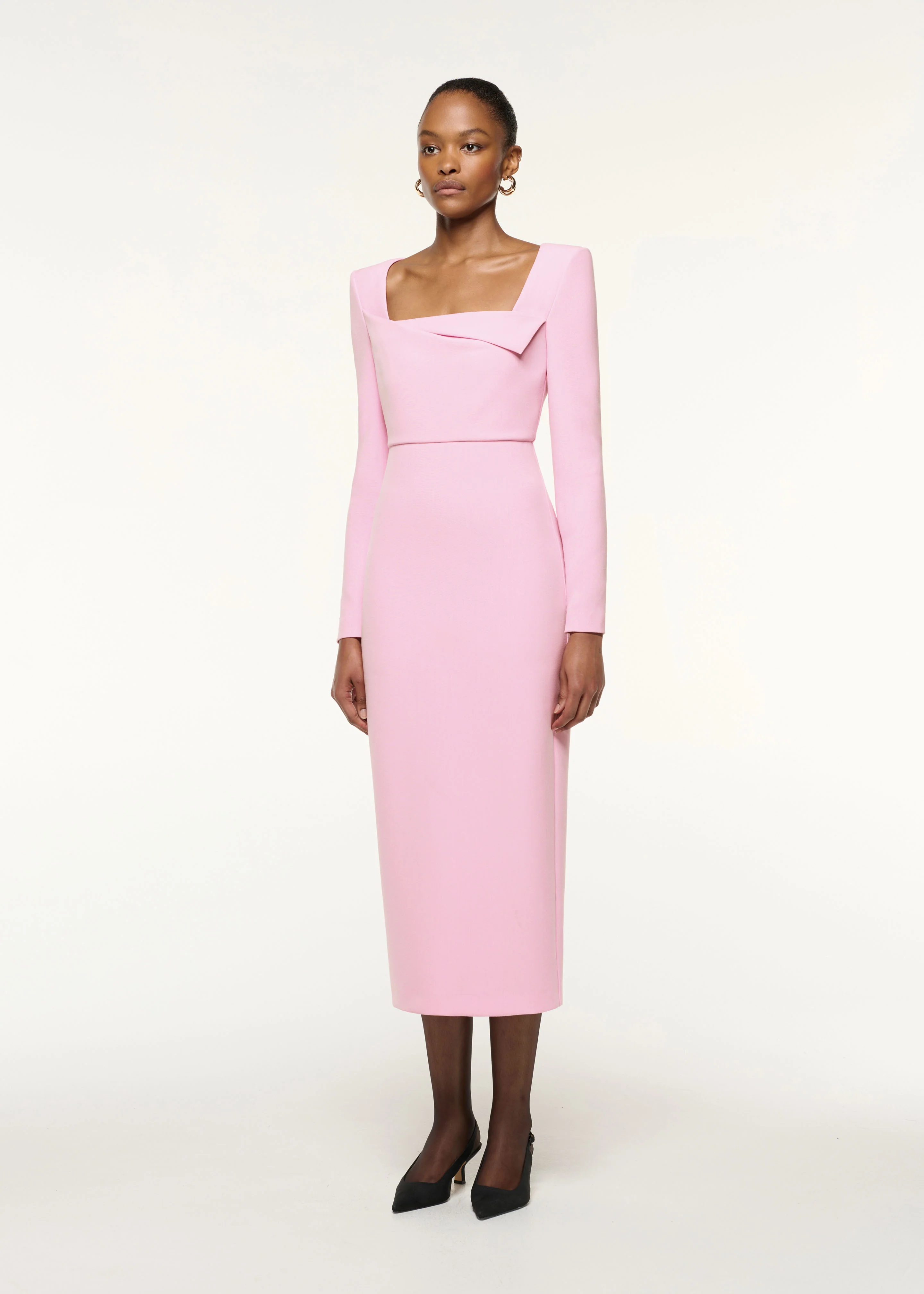 Origami Square Neckline Column Dress - Image 2